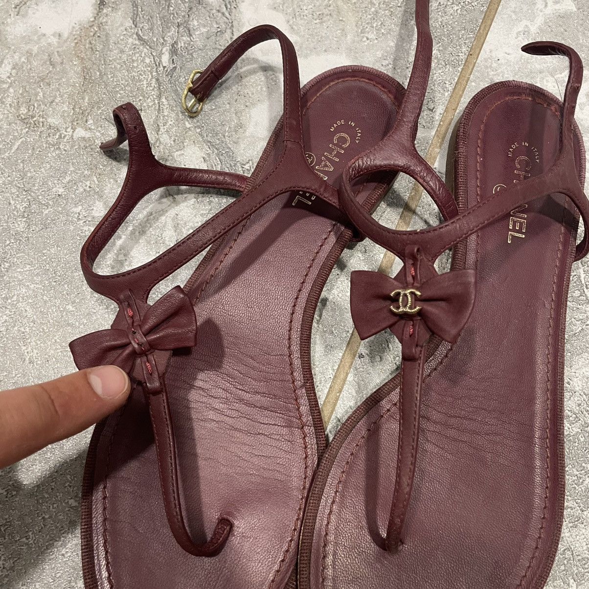 Chanel CHANEL slip on jelly sandals old money burgundy luxury Size US 8 / IT 38 - 2 Thumbnail