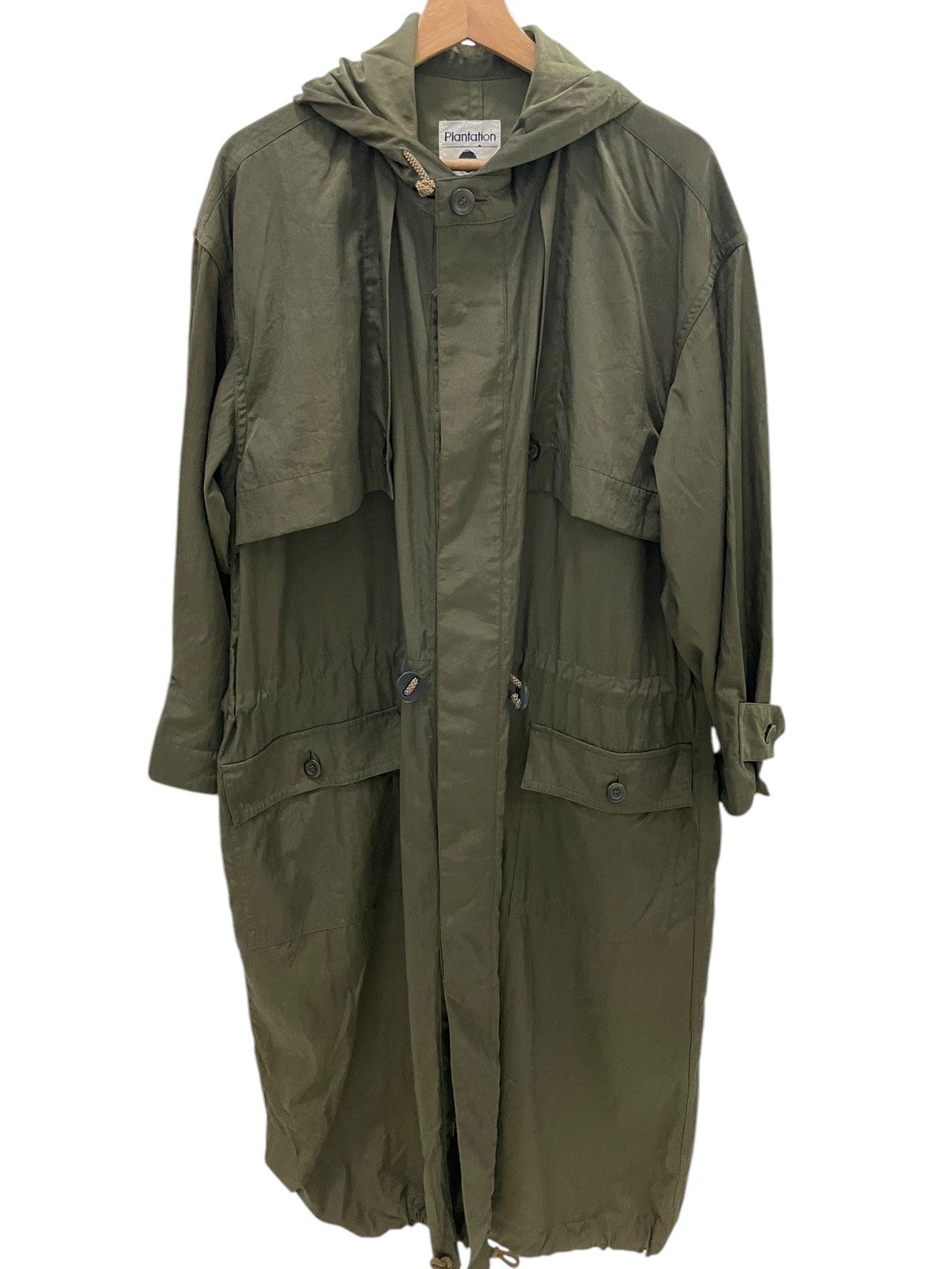 Designer × Issey Miyake Rare Army Green Plantation Issey Miyake Long Light Coat Size US M / EU 48-50 / 2 - 1 Thumbnail