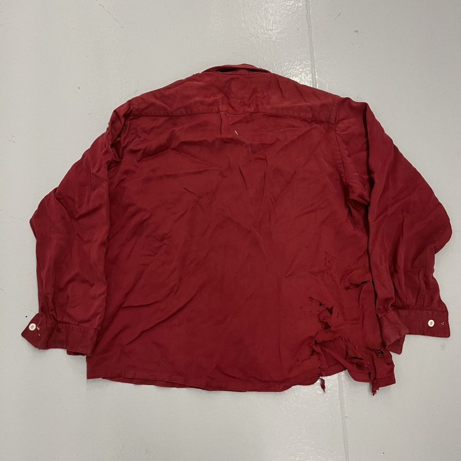 Other Vintage 50s Penney's Red Heavyweight Rayon Loop Collar Size US L / EU 52-54 / 3 - 3 Thumbnail