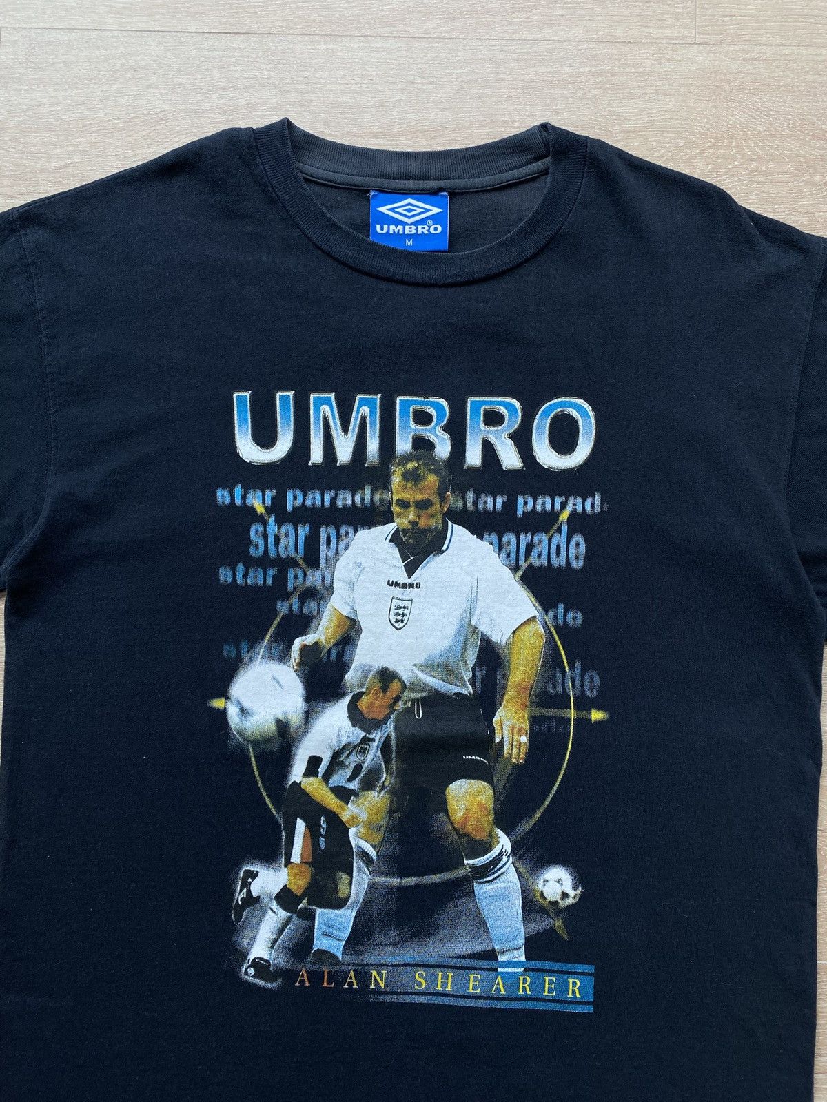Umbro Faded Black 90’s Umbro England Alan Shearer No.9 Tee🏴󠁧󠁢󠁥󠁮󠁧󠁿✨ Size US M / EU 48-50 / 2 - 3 Thumbnail