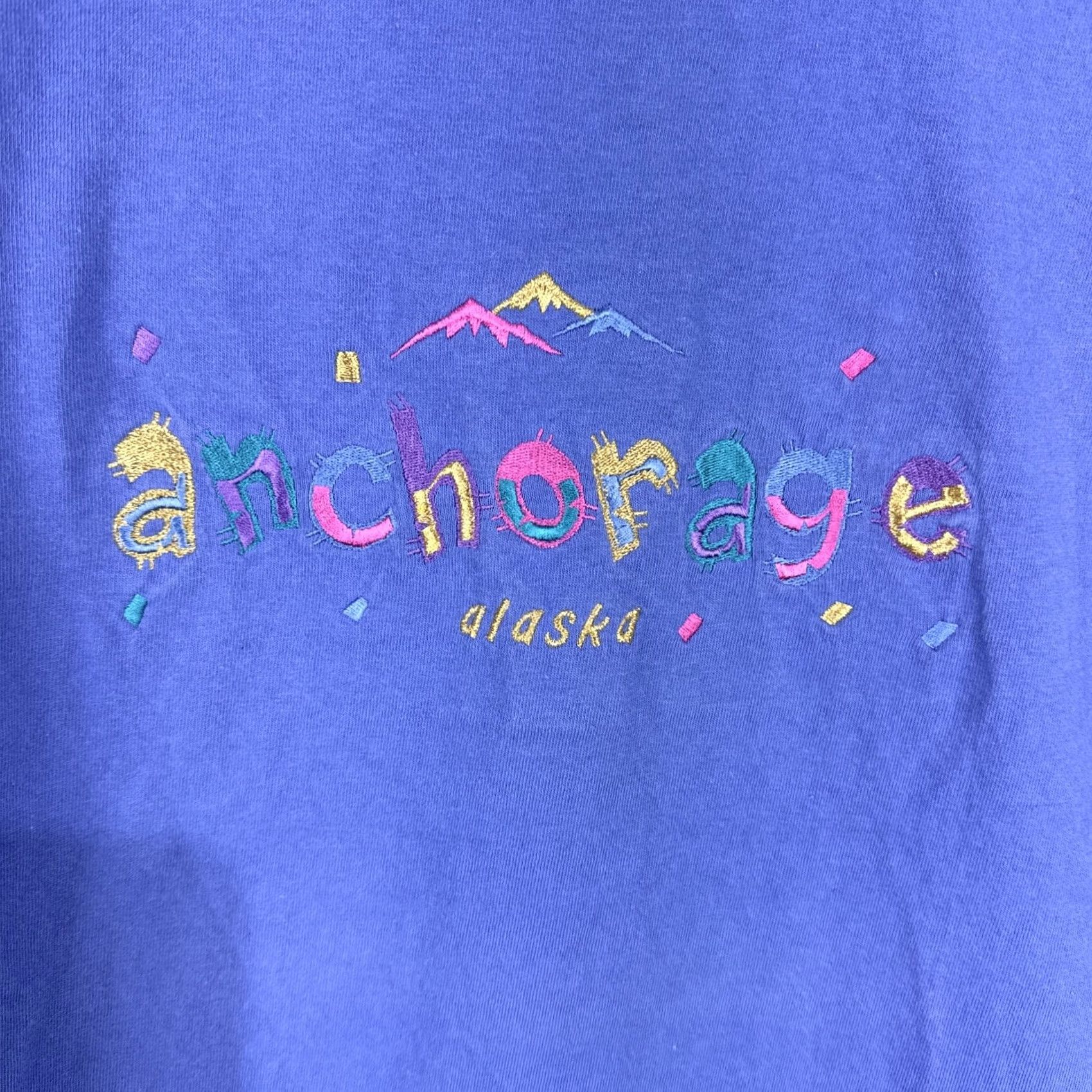 Vintage VINTAGE Desert Heat Shirt Purple Blue Embroidered T Shirt Large Anchorage Alaska 90s Mens Size US L / EU 52-54 / 3 - 2 Thumbnail