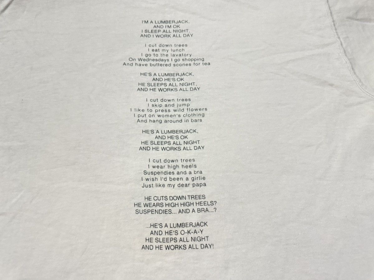Vintage Vintage 90s Monty Python Lumberjack Song T Shirt Size US S / EU 44-46 / 1 - 6 Thumbnail