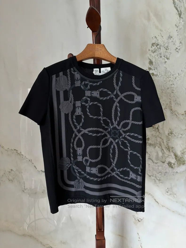 Hermes Hermes Women's Short Sleeve Knit Sweater with Silk Blend Size XS / US 0-2 / IT 36-38 - 1 Thumbnail