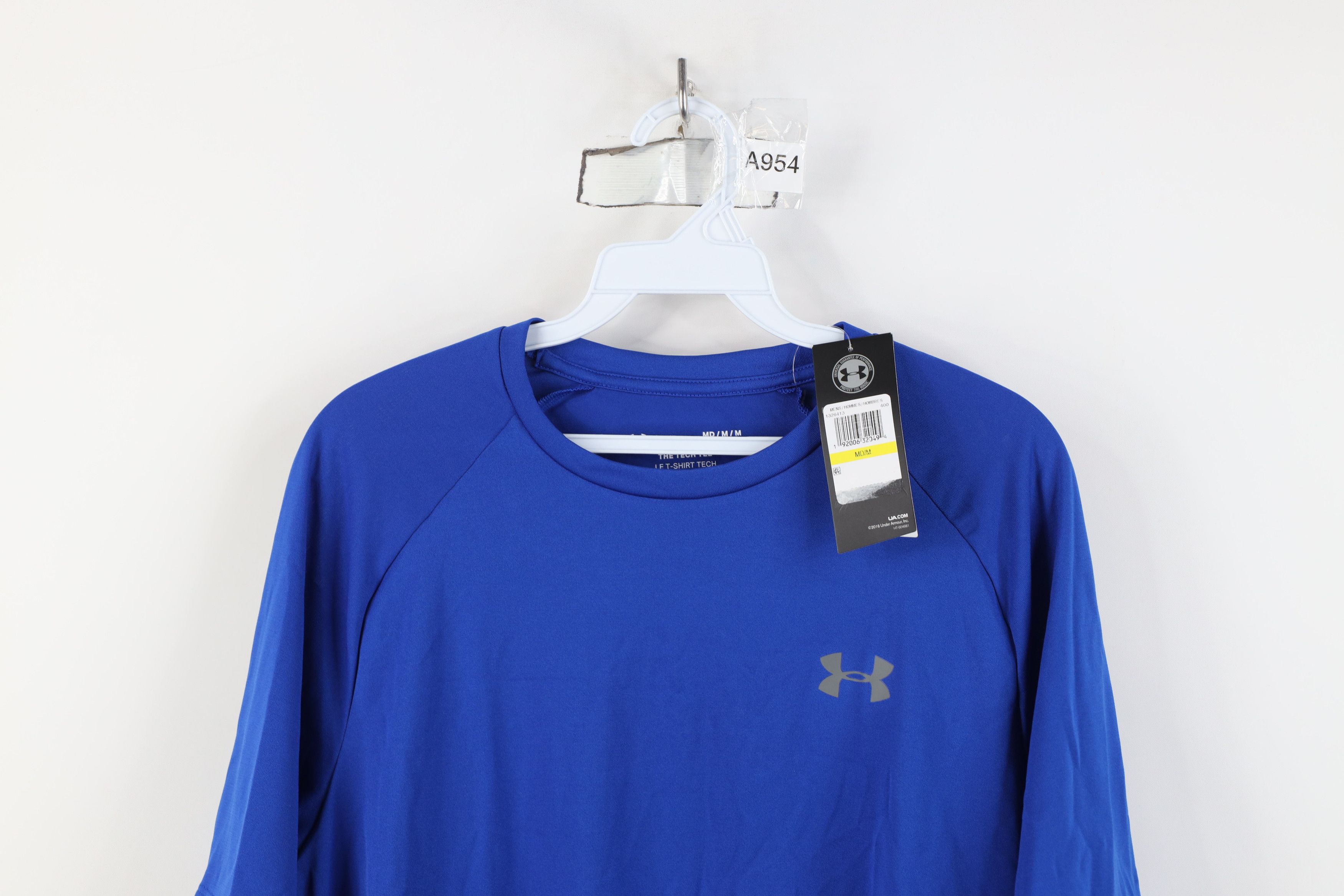Under Armour New Under Armour Tech Running Jogging Gym T-Shirt Blue Size US M / EU 48-50 / 2 - 2 Thumbnail