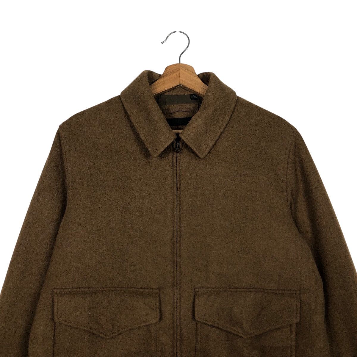Japanese Brand 📌Rich Brown Vintage Wool Bomber Jacket Uniqlo Issey Miyake Size US M / EU 48-50 / 2 - 4 Thumbnail