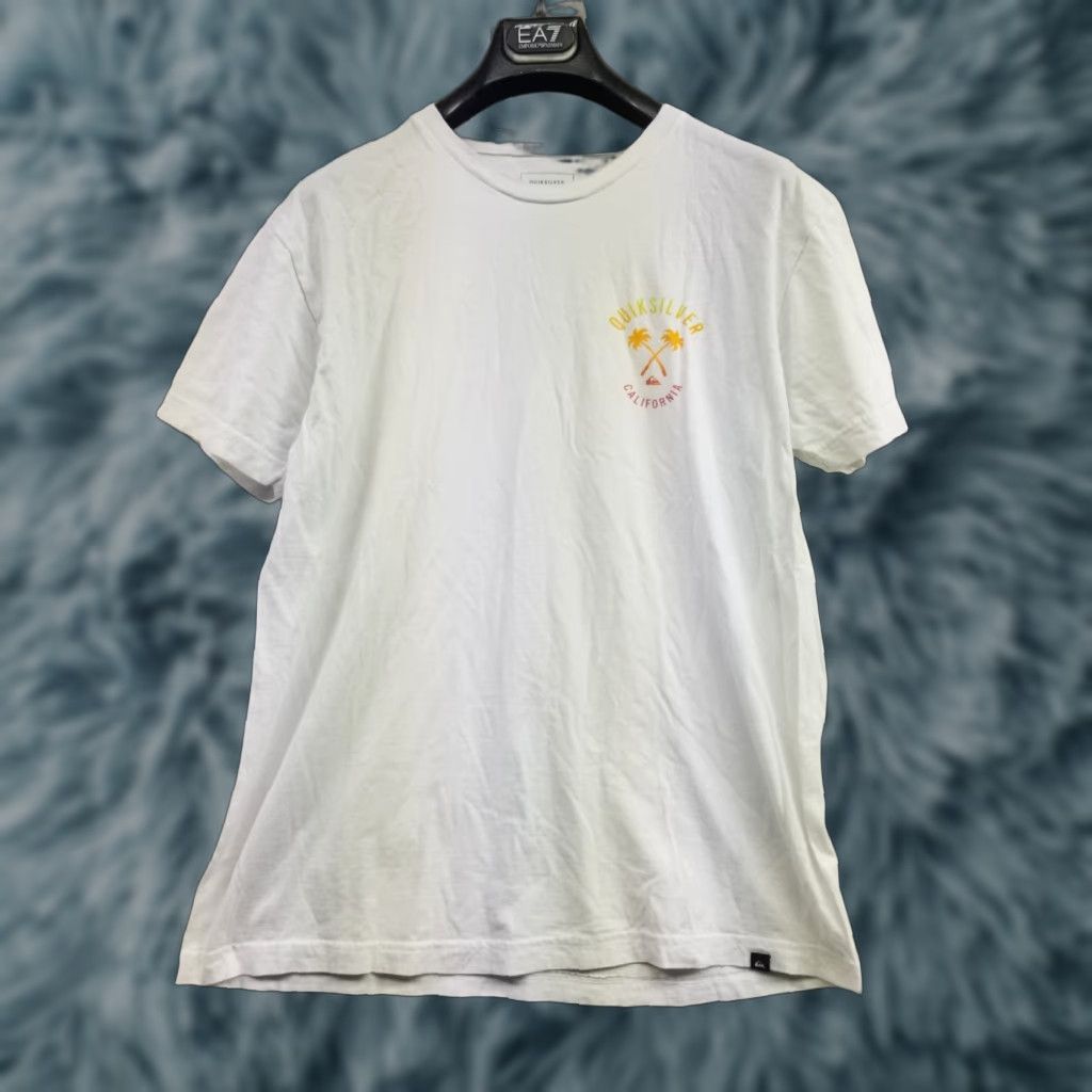 Quiksilver Quicksilver White T Shirt Short Sleeve Mens Large Crewneck Logo Regular Cotton Shirt Size US L / EU 52-54 / 3 - 1 Thumbnail