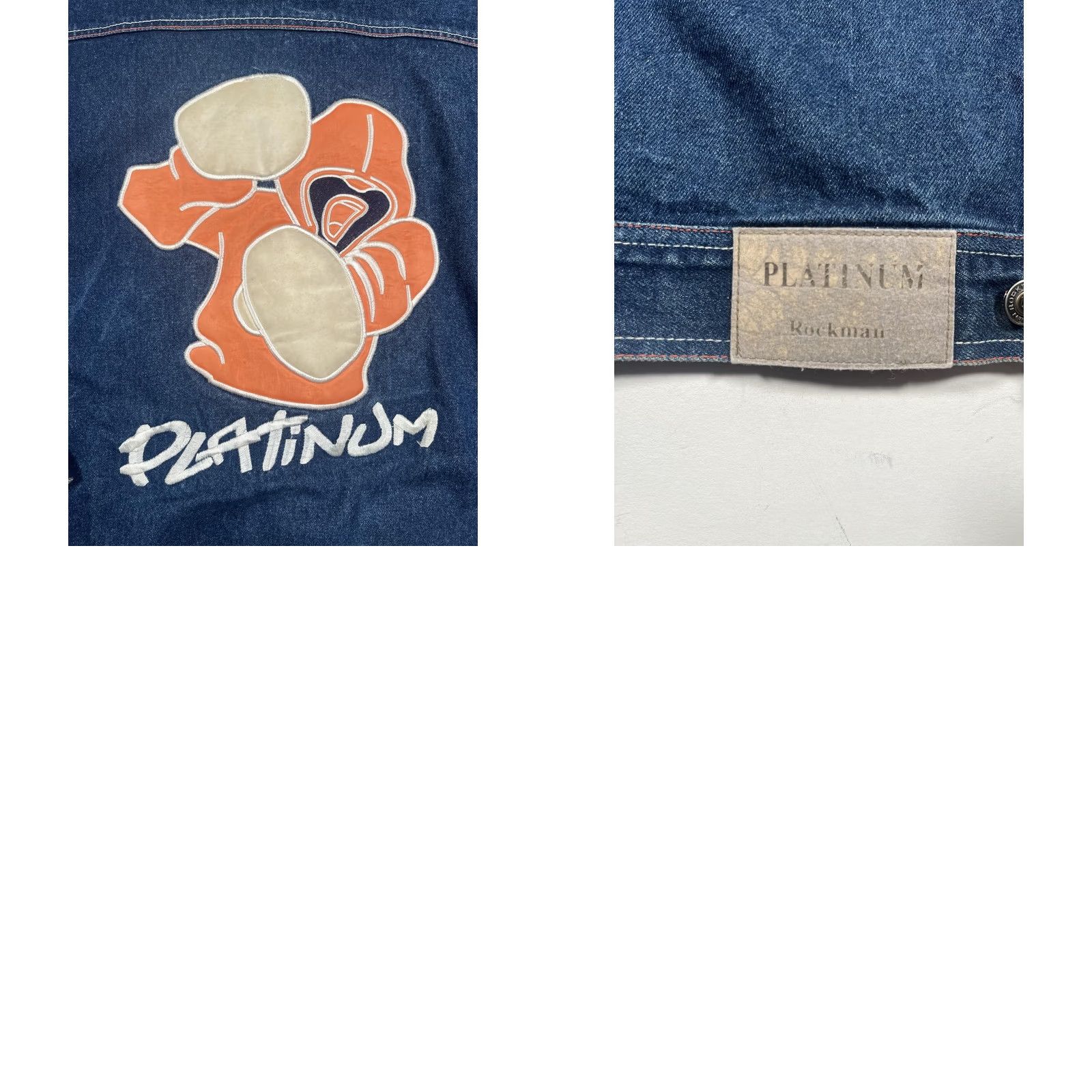 Vintage VINTAGE RockMan Denim Jacket Mens 3XL Blue Platinum Graphic Trucker 90s Y2K Jeans Jacket Mens Blue RockMan Graphic Trucker 90s Vintage Hip Hop Jacket Size US XXL / EU 58 / 5 - 9 Thumbnail