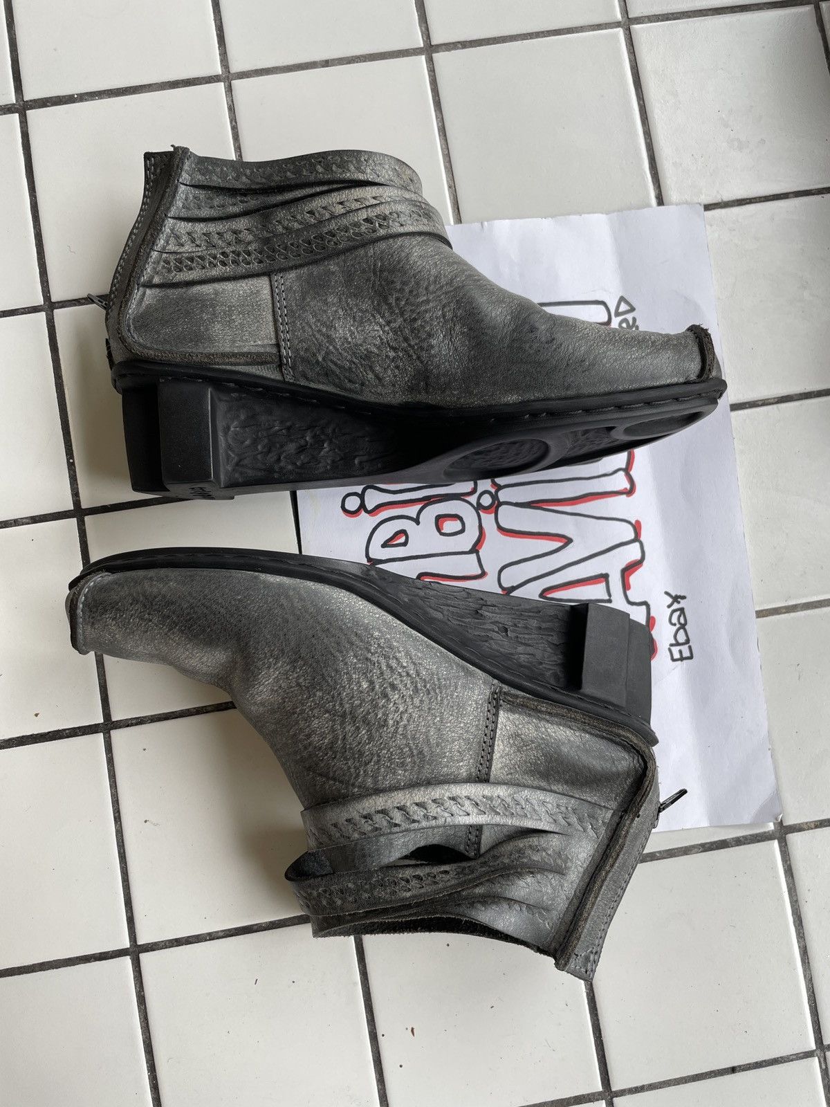 Trippen Leather BRACE ICE Ankle Boot With Bracelet Detail Zip Shoes Size US 9 / IT 39 - 6 Thumbnail