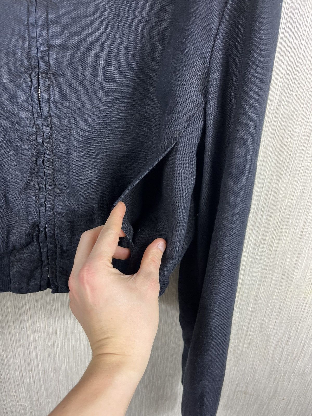 Other Post Card linen cropped navy bomber jacket boxy riri luxury Size XL / US 12-14 / IT 48-50 - 7 Thumbnail