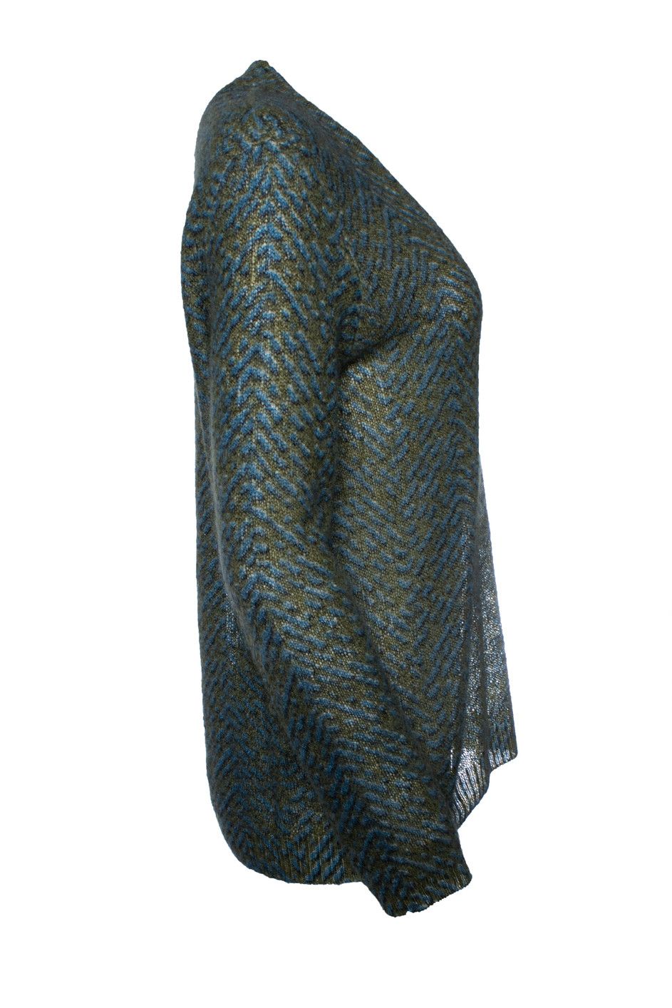 Prada Prada, blue and green printed v neck sweater Size M / US 6-8 / IT 42-44 - 4 Thumbnail