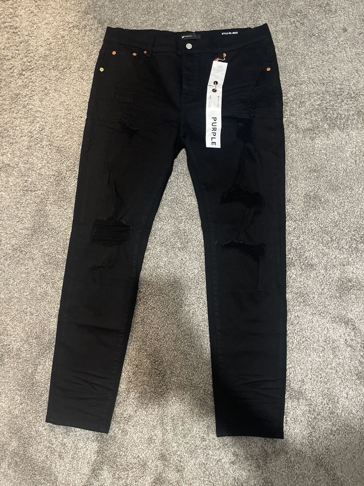 image of Purple Jeans in Black, Men's (Size 38)