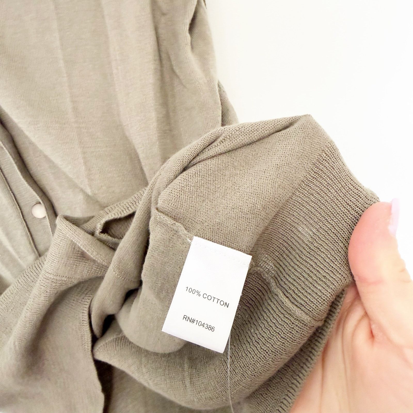 Other Garnet Hill Brown Cotton Button Front Cardigan Sz XL Size XL / US 12-14 / IT 48-50 - 3 Thumbnail