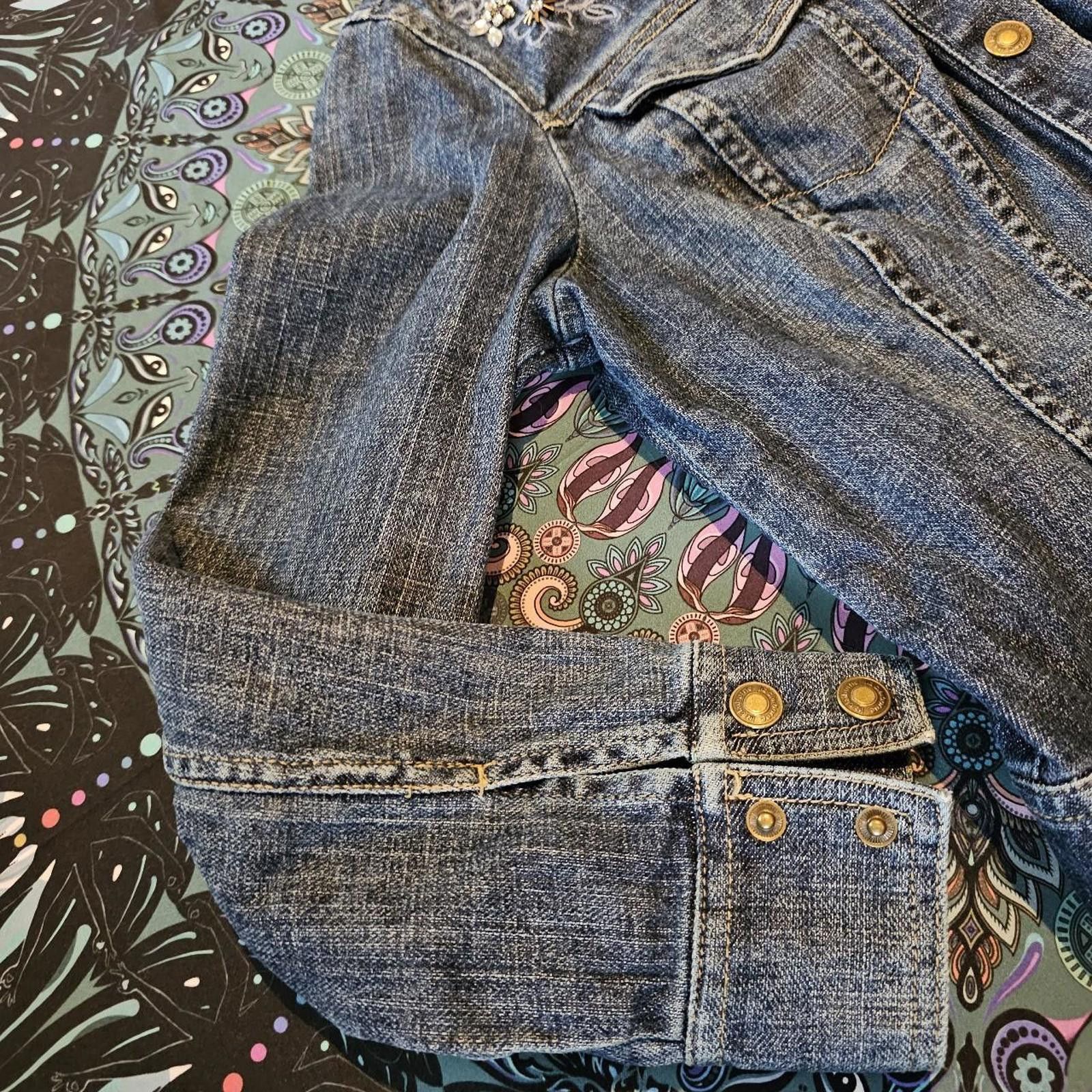 Designer Liz Claiborne Women's Blue Jean Jacket Size S / US 4 / IT 40 - 5 Thumbnail