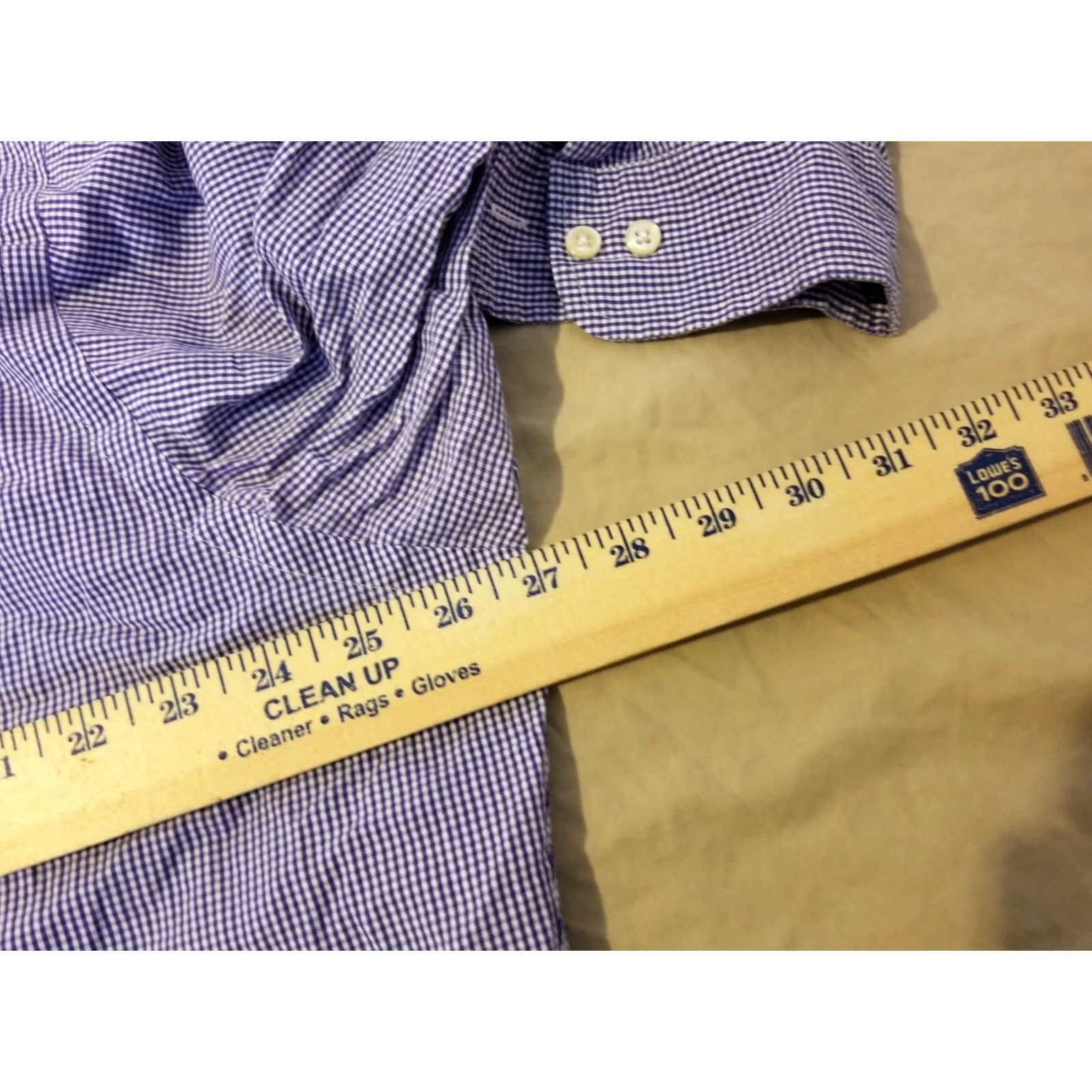 Polo Ralph Lauren Mens Polo Ralph Lauren Dress Shirt 17 34 35 Blue Button Cotton Size 42R - 5 Thumbnail