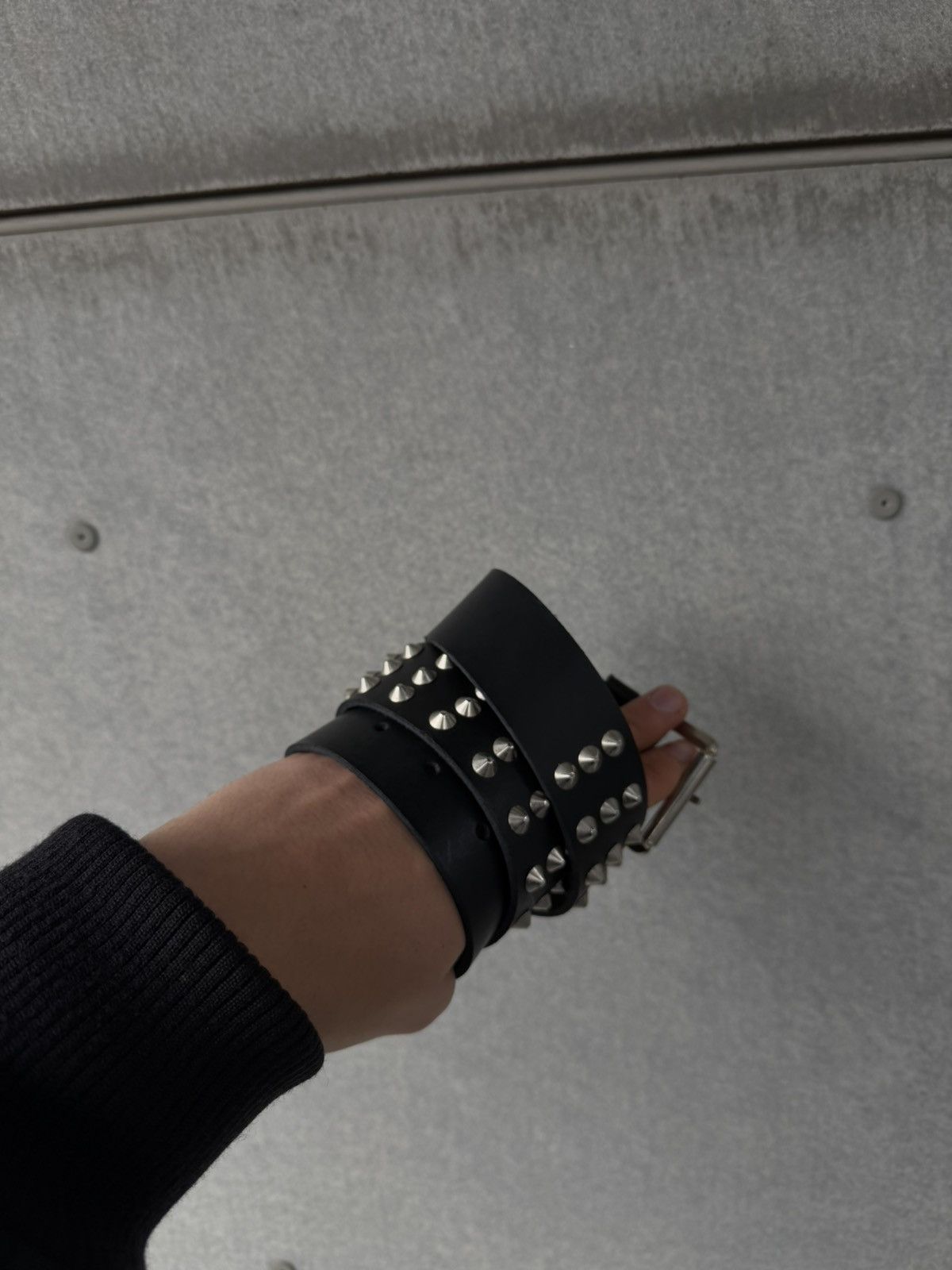 Vintage Avant-garde Spikes Leather Belt Size ONE SIZE - 3 Thumbnail