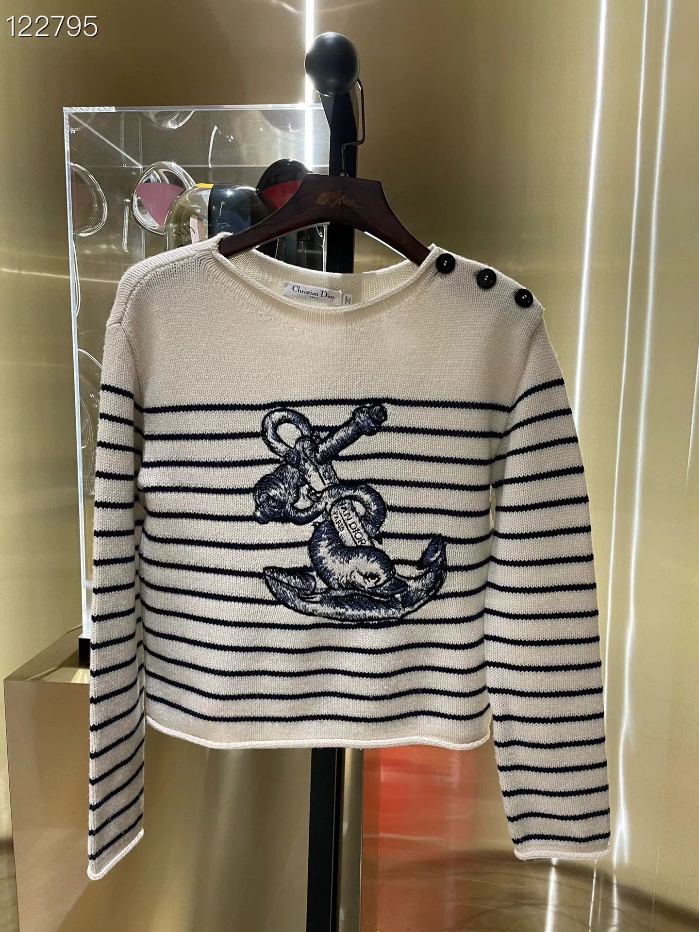 Dior Dior Cashmere Sweater Embroidered Anchor Size S / US 4 / IT 40 - 1 Thumbnail