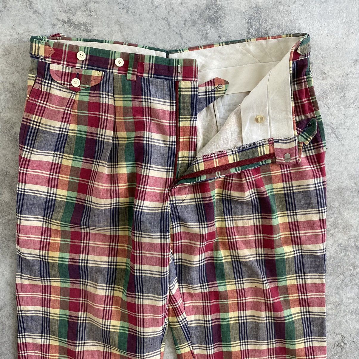 Polo Ralph Lauren Vintage 70’s Polo Ralph Lauren Madras Checks Baggy Trousers Size US 36 / EU 52 - 10 Thumbnail
