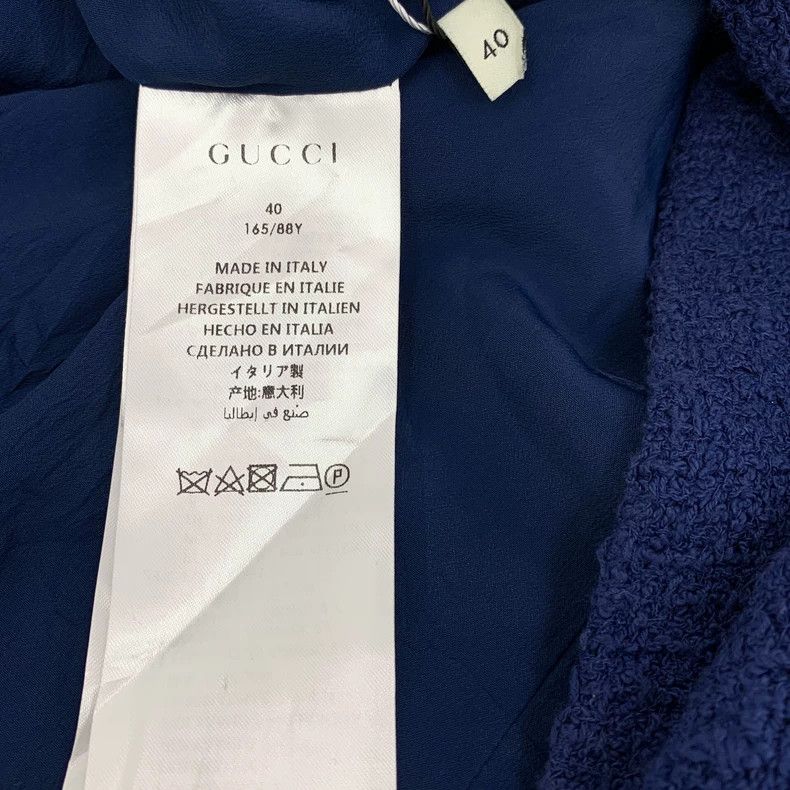 Gucci Gucci Dark blue cotton doll collar bow short-sleeved braid Size XXS / US 00 / IT 34 - 8 Thumbnail