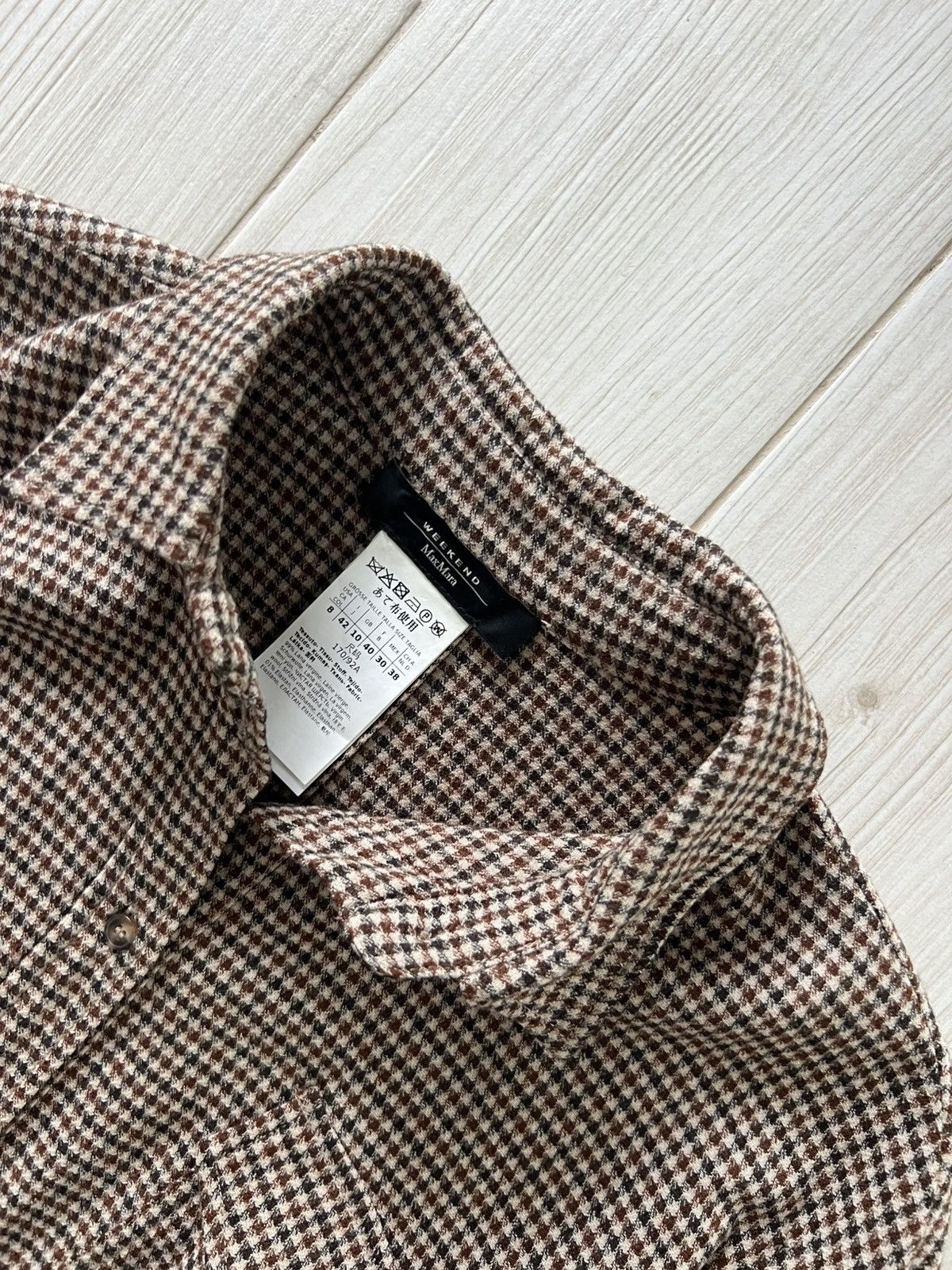 Weekend Max Mara Max Mara Weekend Otaria Patterned Wool Shirt Dress Size M / US 6-8 / IT 42-44 - 6 Thumbnail