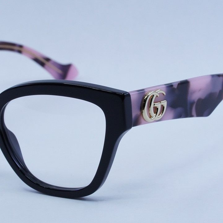 Gucci Gucci GG1424O 012 Eyeglasses Black/Pink Havana 54mm Cat Eye Size ONE SIZE - 4 Thumbnail