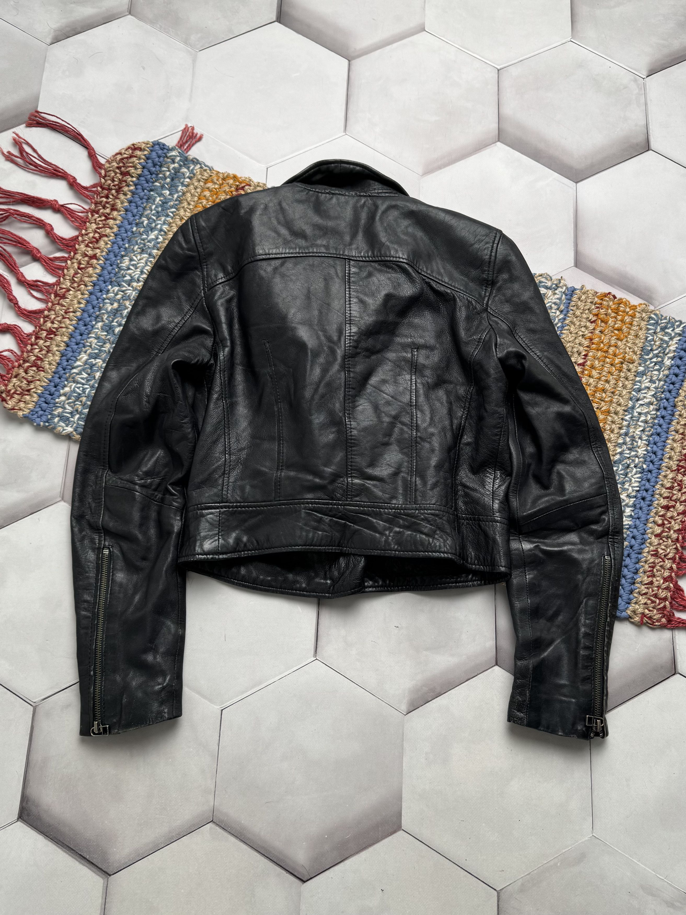 Vintage Vintage Cropped Leather Jacket Size XS / US 0-2 / IT 36-38 - 9 Thumbnail