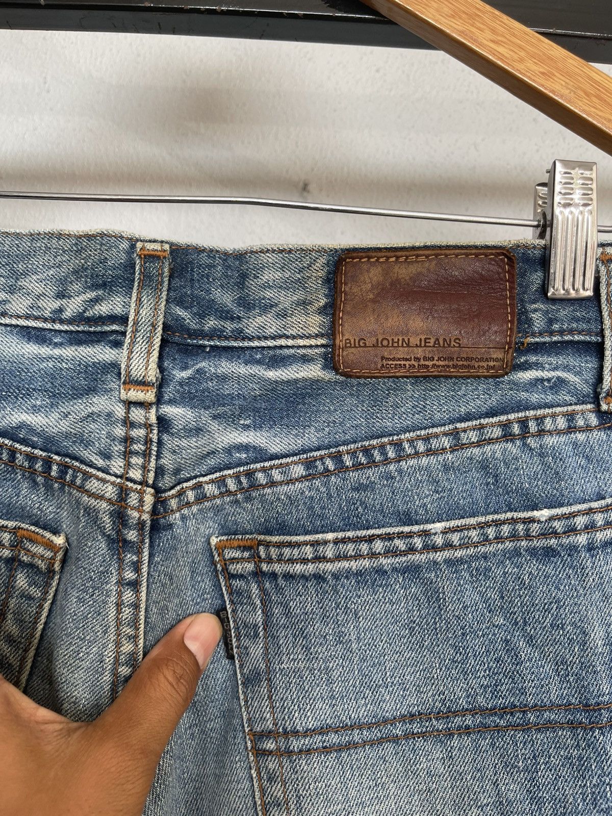 Big John Vintage Distressed Washed Blue Big John Bootcut Size US 29 - 6 Thumbnail