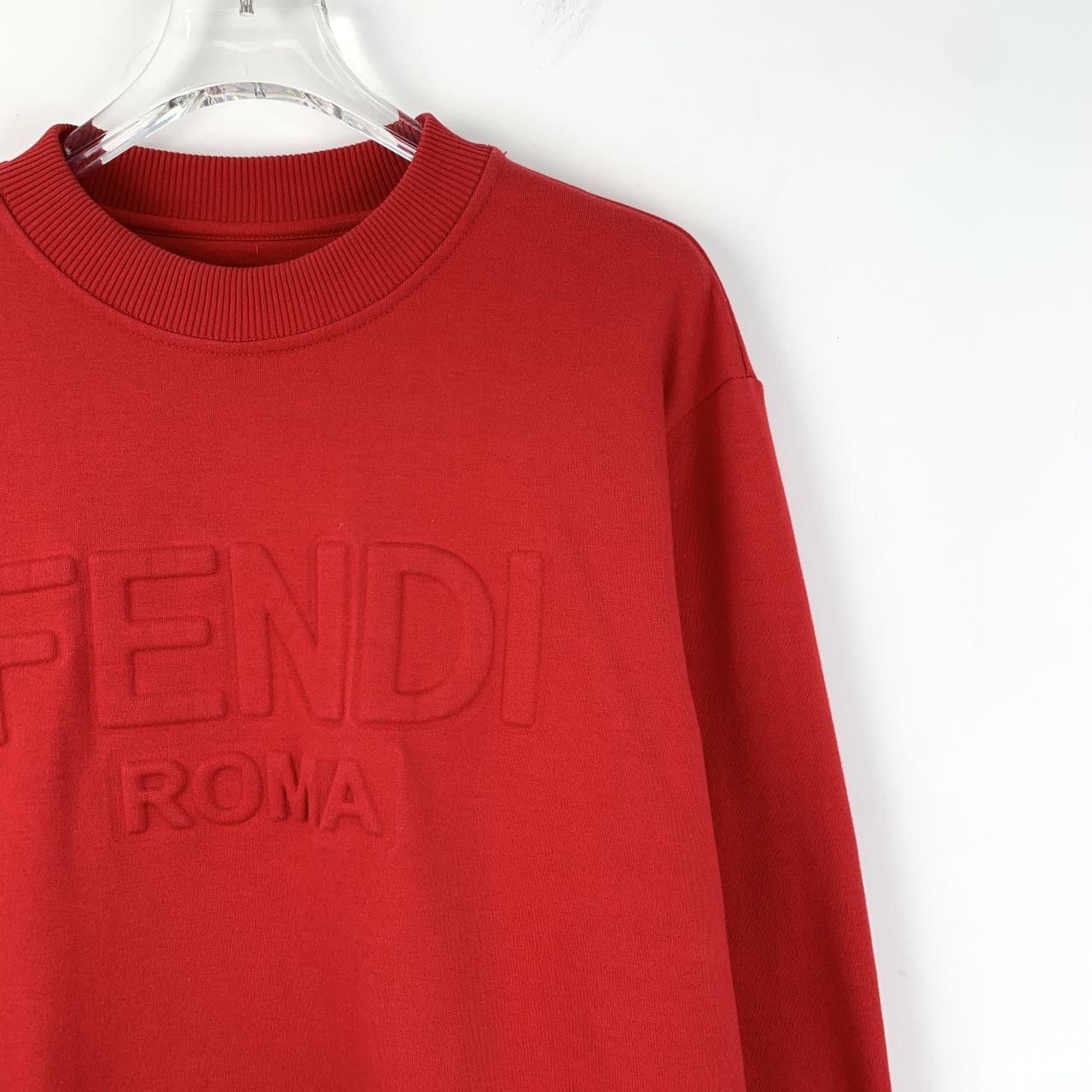 Fendi Fendi Red Logo Embossed Cotton Long Sleeve Sweatshirt K26WX Size US S / EU 44-46 / 1 - 3 Thumbnail