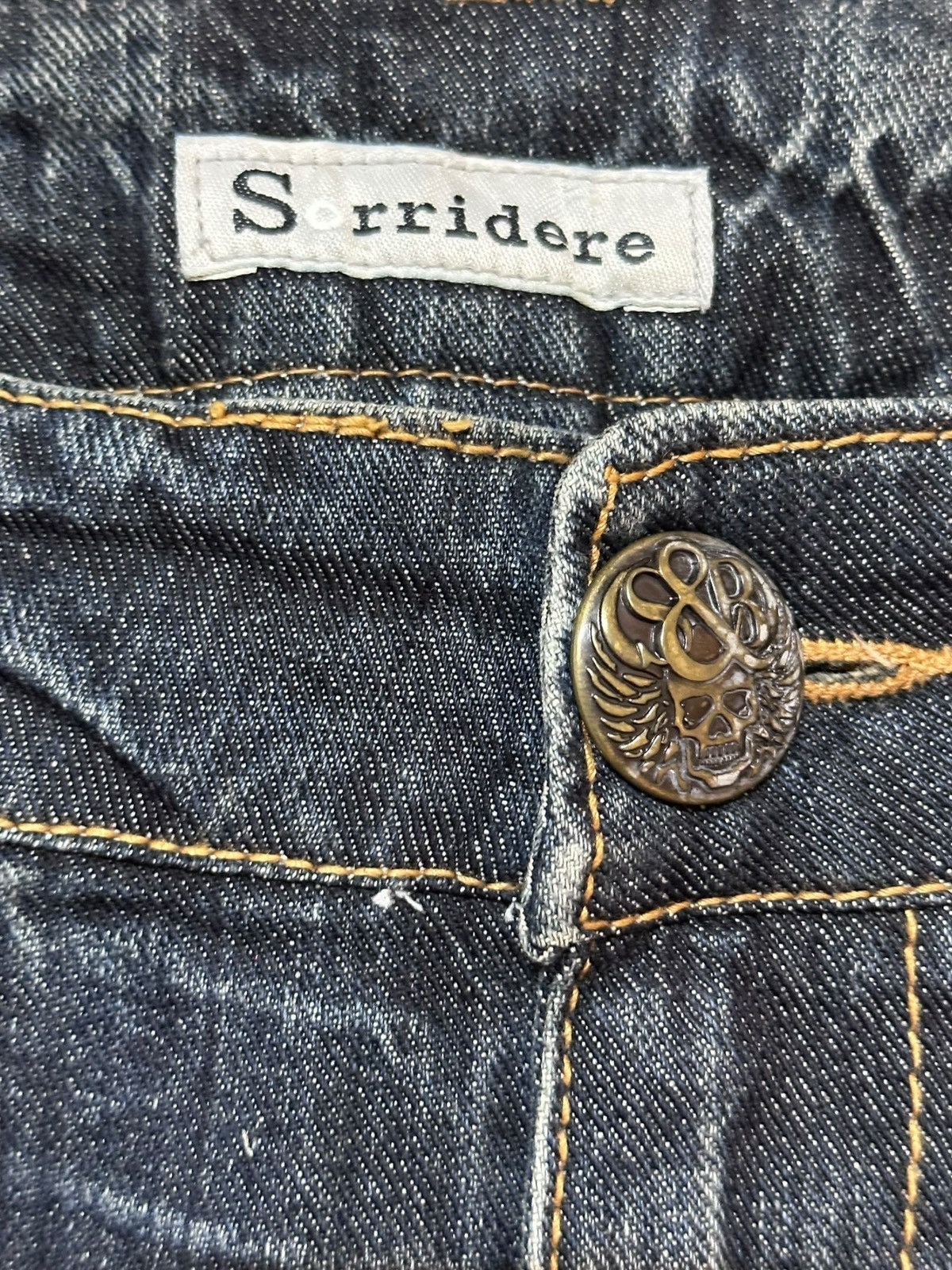 Hysteric Glamour Vintage Sorridere Flare Grunge Cross Print Distressed Denim Size US 31 - 9 Thumbnail