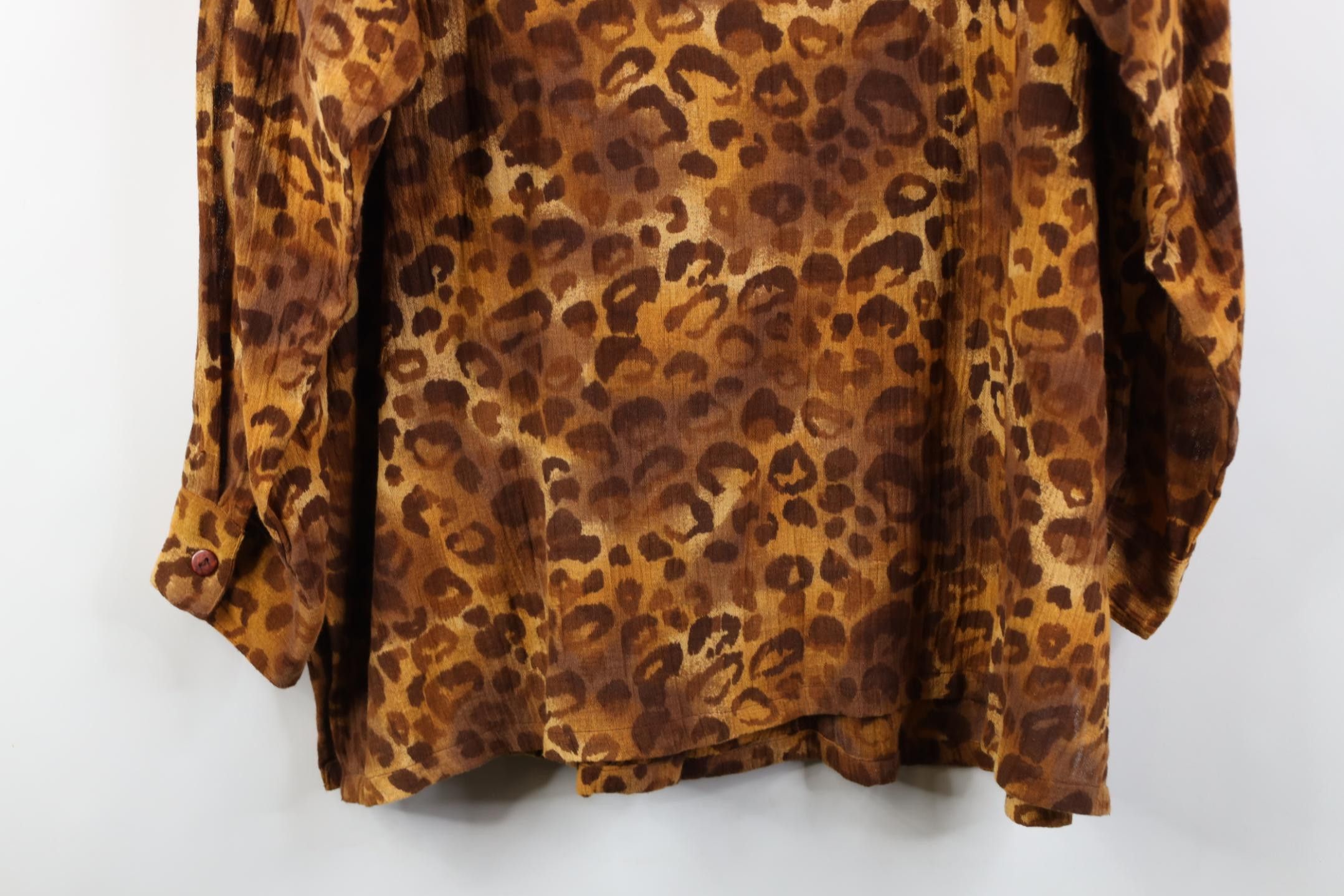 Vintage Vintage 90s Babydoll Cotton Leopard Cheetah Button Shirt Size XL / US 12-14 / IT 48-50 - 12 Thumbnail