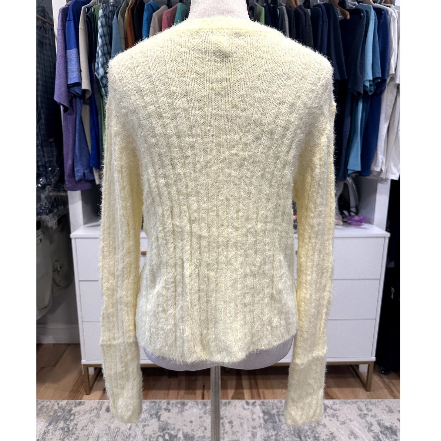 Other Cotton Emporium Light Yellow Ribbed Knit Sweater Cozy L NWOT Size L / US 10 / IT 46 - 5 Thumbnail