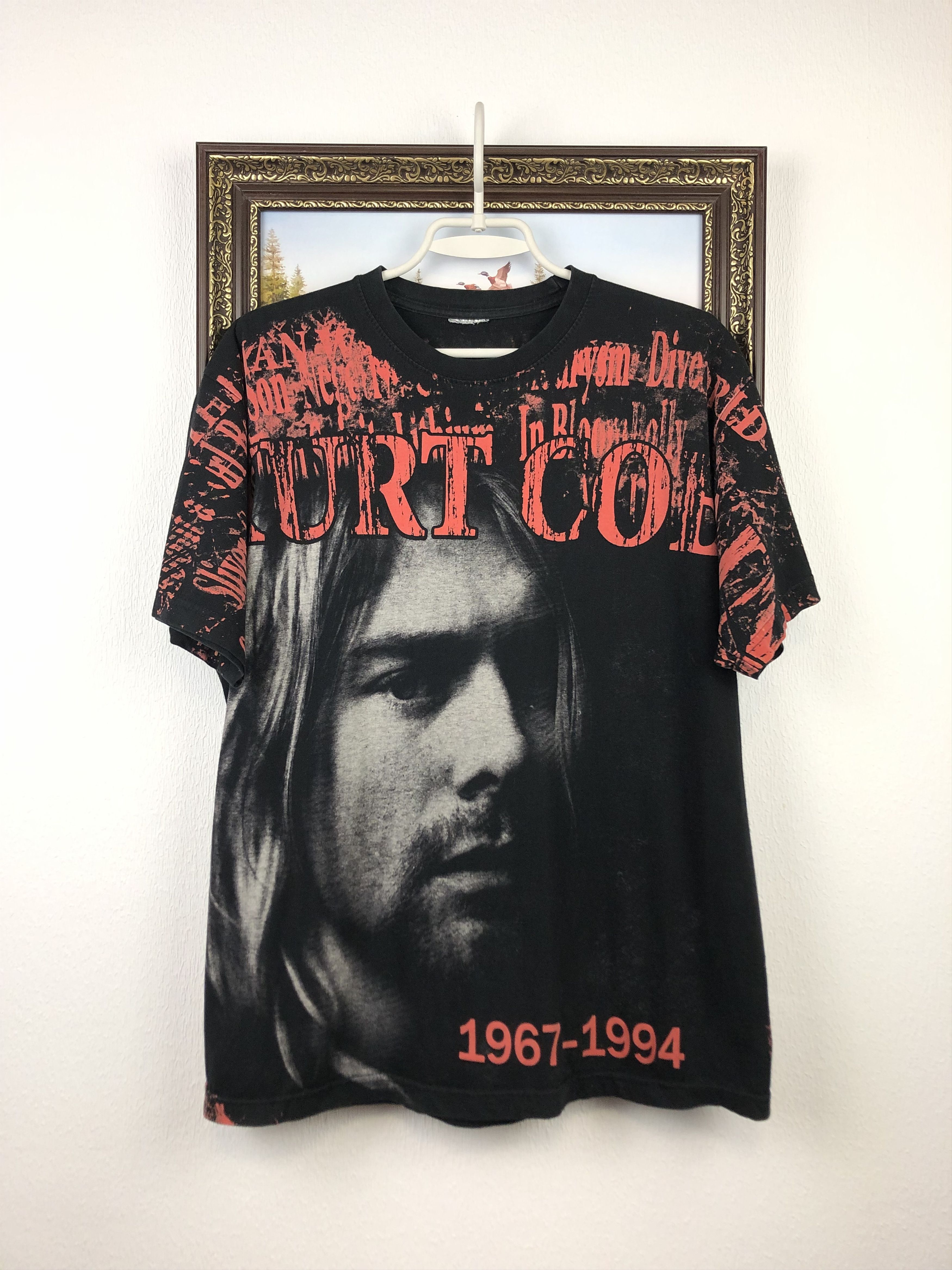 Band Tees Vintage Over Print Curt Cobain Tee Shirt Band Rare Black Size US M / EU 48-50 / 2 - 1 Thumbnail