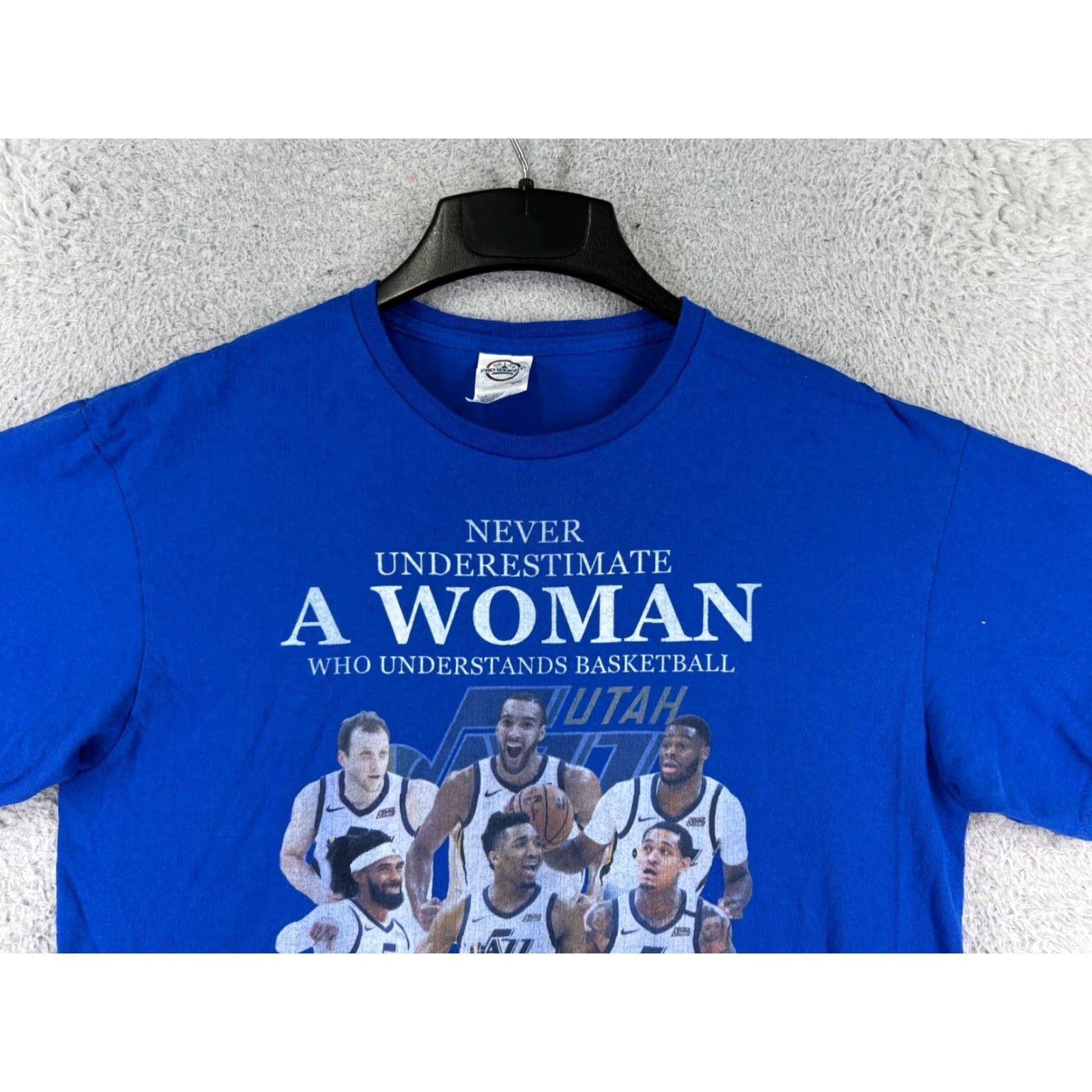 Delta Delta Basketball Shirt Women Large Blue Crew Neck Short Sleeve T-Shirt - 100% Cotton - Regular Fit - American Designer Theme - Womens Size L / US 10 / IT 46 - 7 Thumbnail