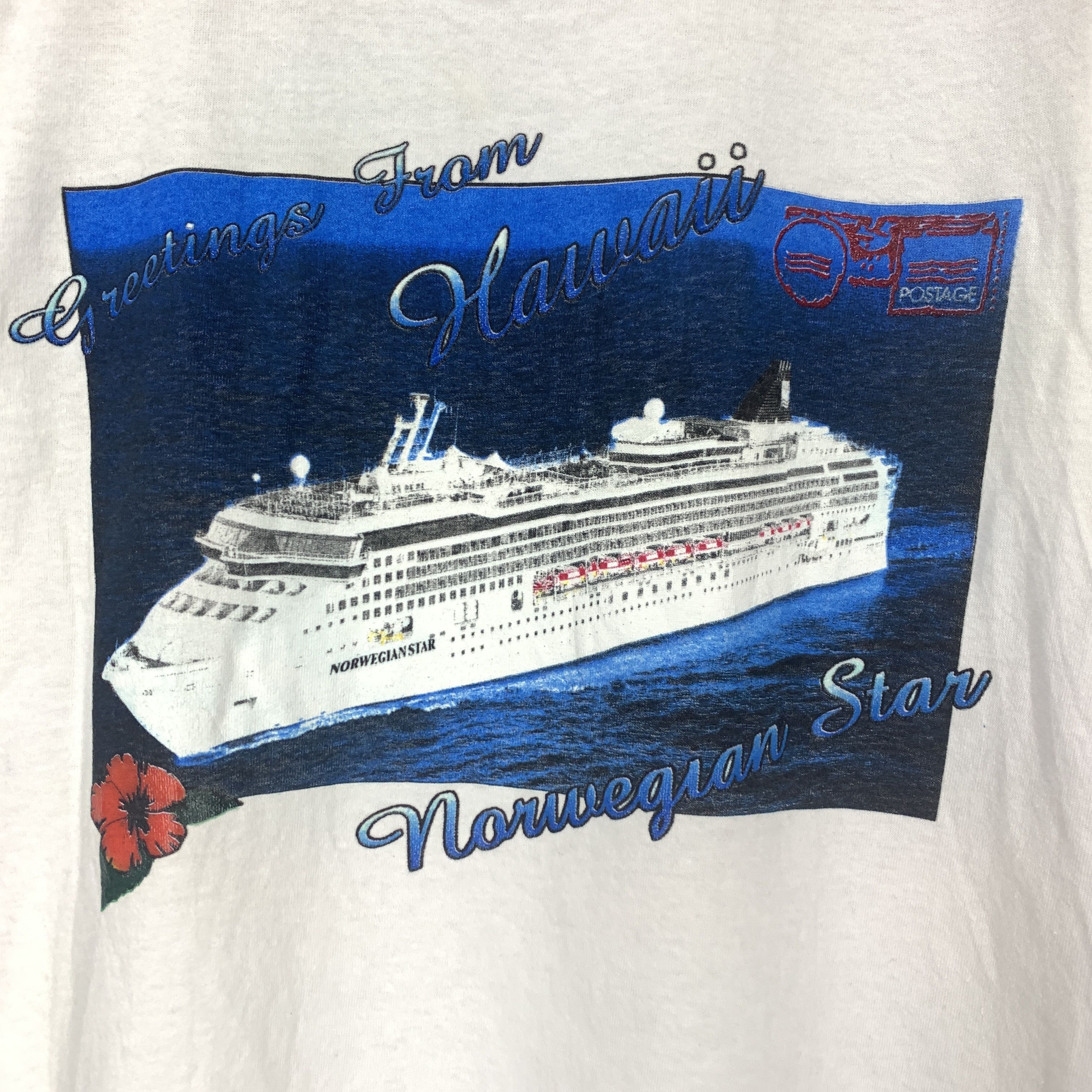 Delta 90s Vintage NORWEGIAN STAR Crew Neck T Shirt #1821/08 Size US S / EU 44-46 / 1 - 2 Thumbnail