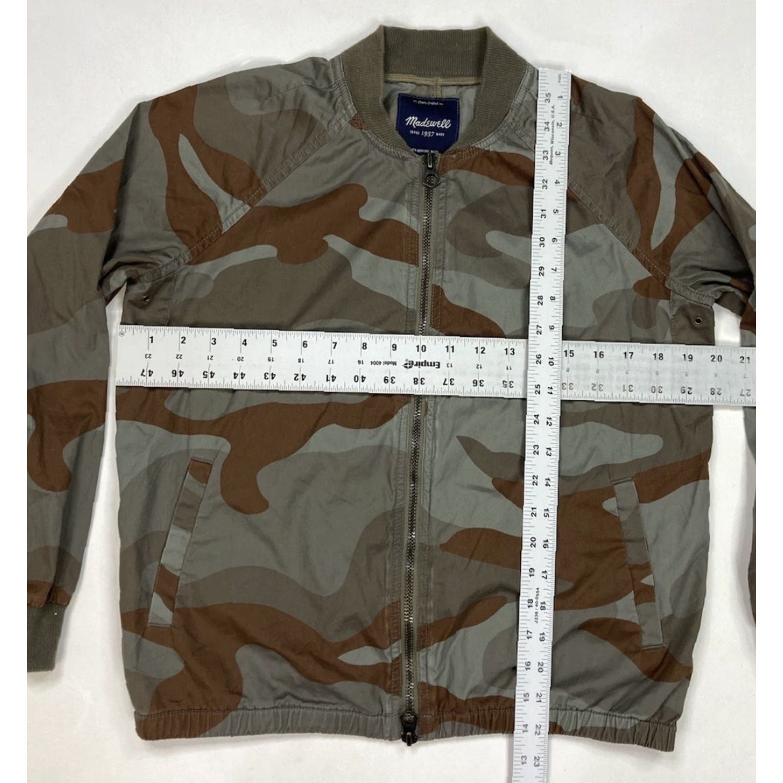 Madewell Madewell Jacket Women Medium Green Multicolor Camo Bomber Leather? (Note: original uses Cotton) Size M / US 6-8 / IT 42-44 - 5 Thumbnail