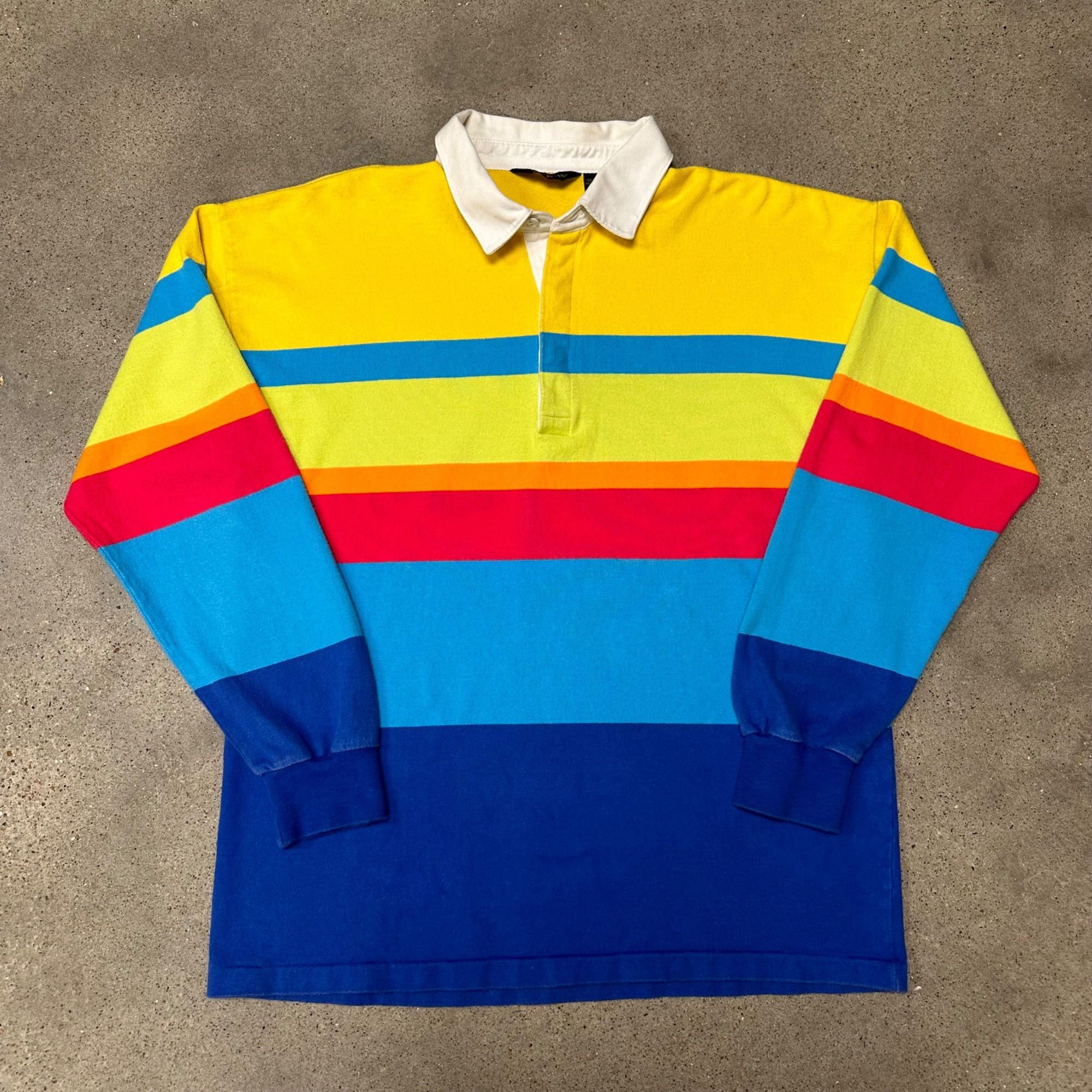 90s J.crew outfitters ラガーシャツ J.Crew × Vintage Vintage 90s J. Crew Striped Rugby Polo Collared