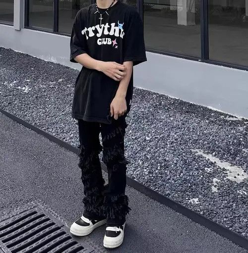 VIBE Street style ripped TO style bootcut jeans Size US 32 / EU 48 - 5 Thumbnail