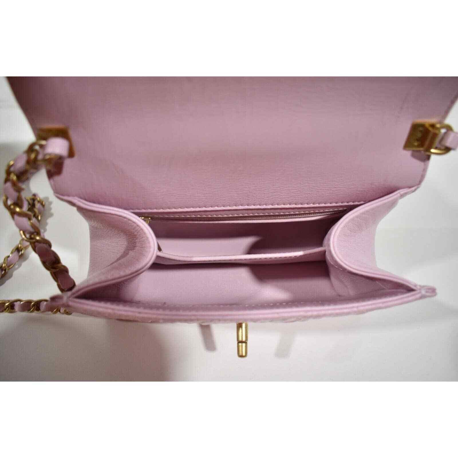 Chanel Chanel Mini Flap Top Handle Gold Chain Quilted Crossbody Bag Size ONE SIZE - 11 Thumbnail