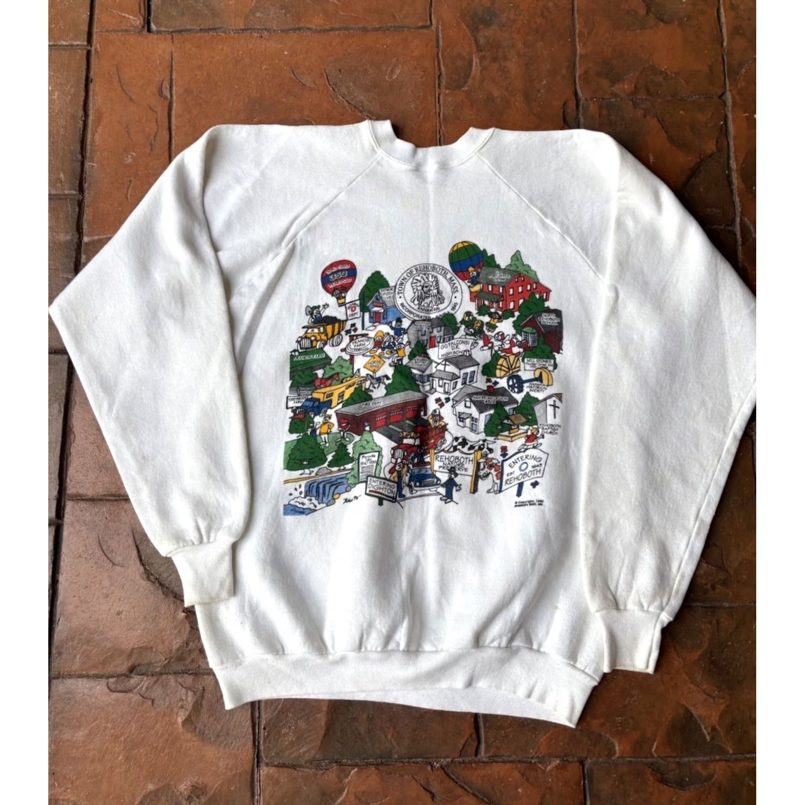 Fruit Of The Loom VINTAGE Mississippi Crewneck Sweatshirt XL USA Tourist Souvenir Men White Cotton Knit Embroidered Graphic Print 90s Retro Steampunk USA Size US XL / EU 56 / 4 - 3 Thumbnail