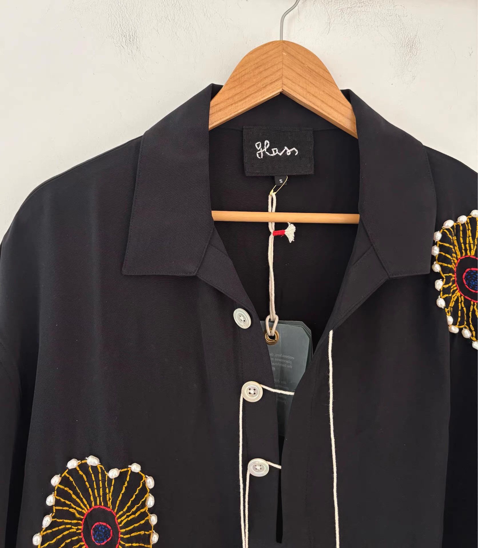Glass Cypress Glass Cypress Men's Silk Embroidered Shirt Ｑ21 Size US S / EU 44-46 / 1 - 7 Thumbnail