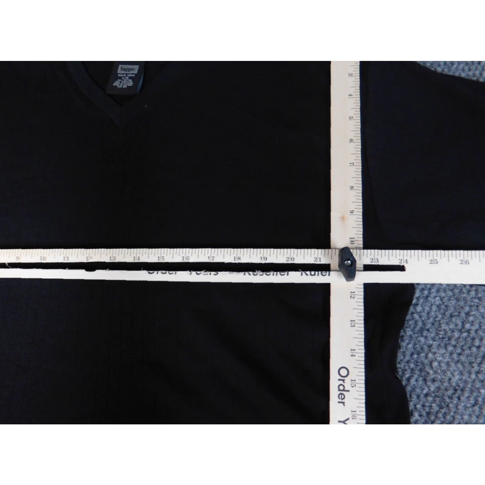 Haggar Haggar Mens T-Shirt Shirt Large Black V-Neck stretch Regular Cotton Short Sleeve Logo Button Vintage No (adjusted for clarity) Size US L / EU 52-54 / 3 - 4 Thumbnail