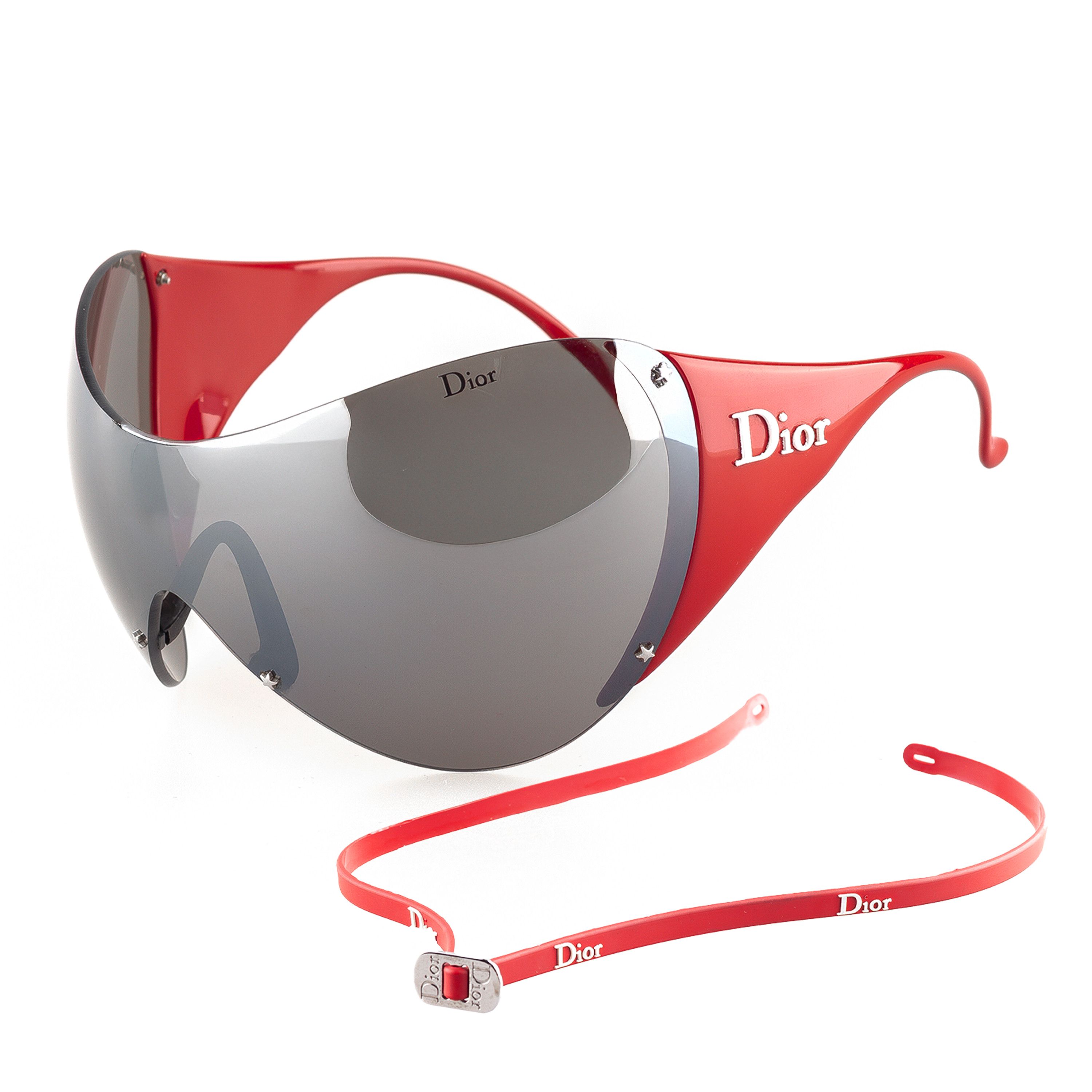 Dior Dior “DIOR SKI 1” Vintage Red Shield Mask Sunglasses Size ONE SIZE - 1 Thumbnail