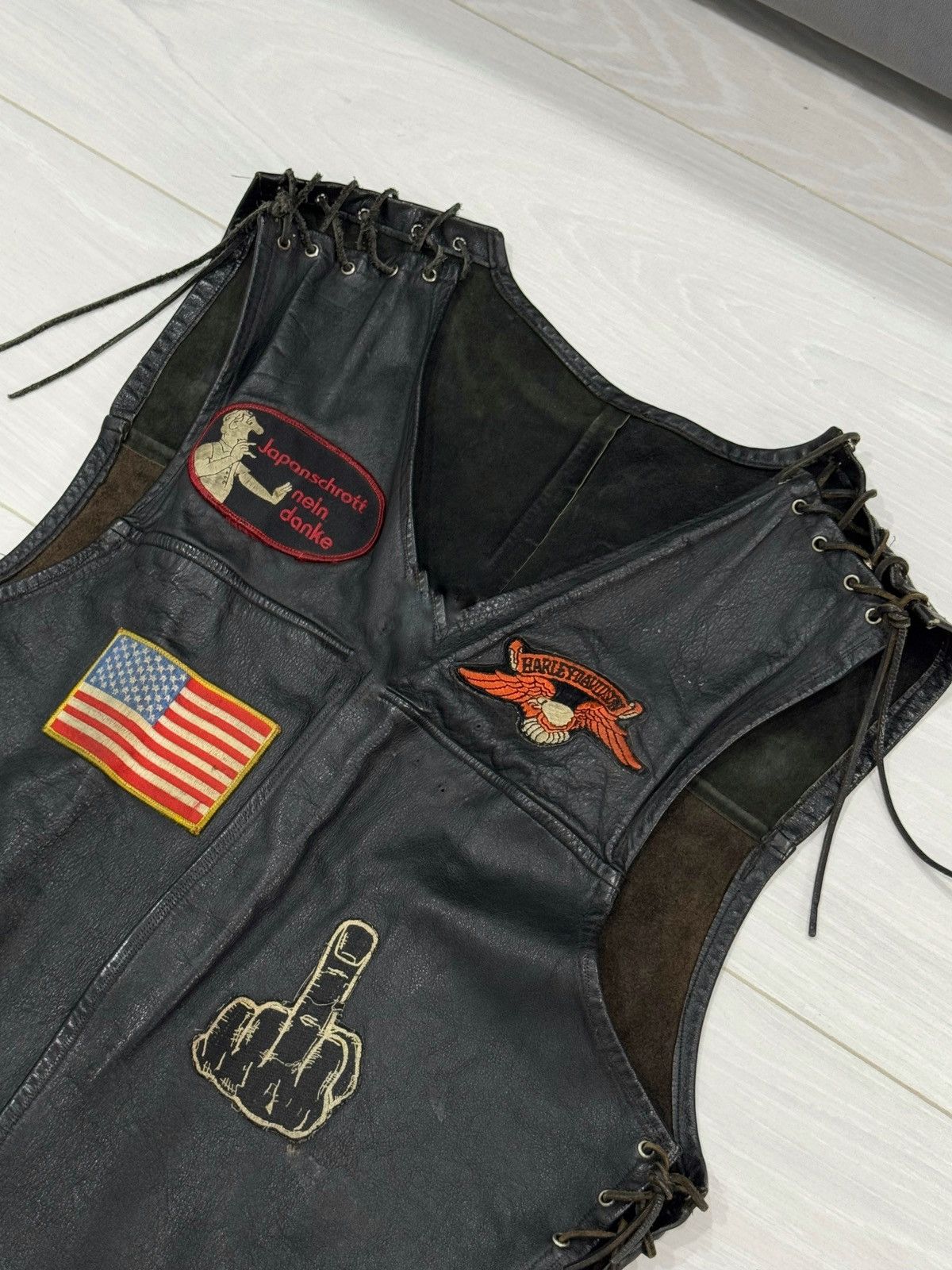 Vintage Vintage Patchwork Early 80s Distressed Harley Davidson Vest Size US S / EU 44-46 / 1 - 6 Thumbnail