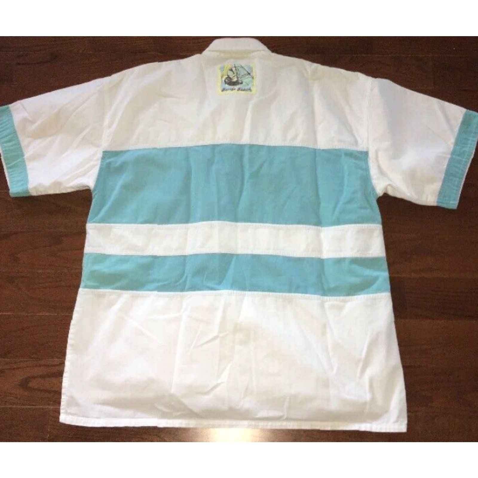 Vintage VINTAGE Pacific Coast Highway Shirt Men Short Sleeve Button-Front 100% Cotton Size L Blue/White Mens Size US L / EU 52-54 / 3 - 4 Thumbnail