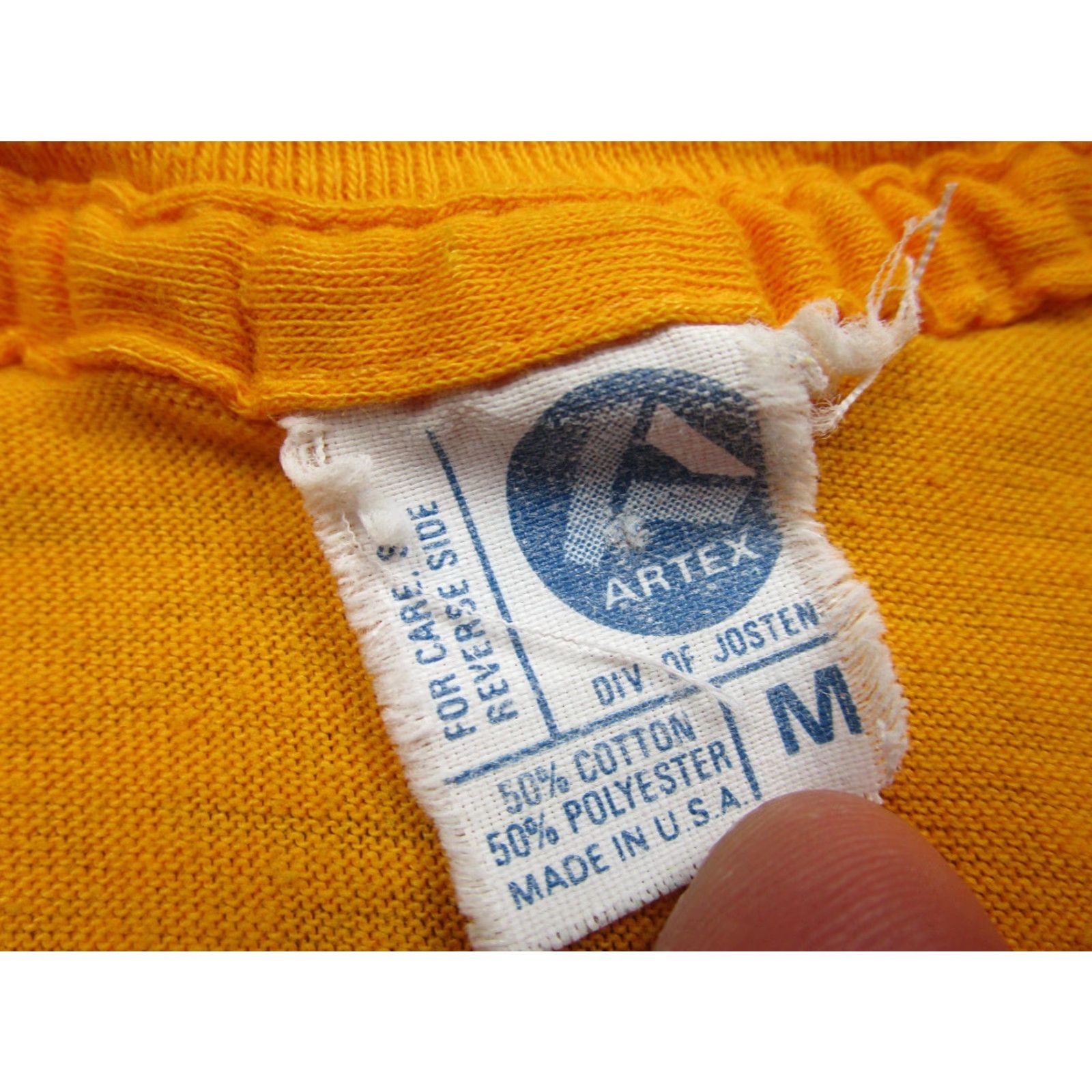 Vintage VINTAGE Artex Sembach Germany Shirt Mens M Yellow 80s Crew Neck Short Sleeve Graphic Print Single Stitch Made USA Mens Size US M / EU 48-50 / 2 - 5 Thumbnail