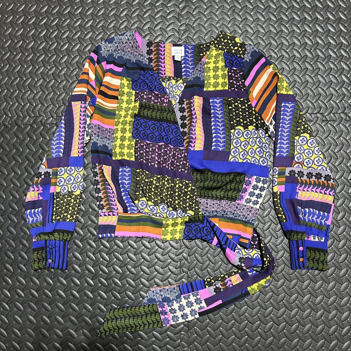 Other Peyton Jensen Patchwork Wrap Top Tie Bow Waist Women's XS Size XS / US 0-2 / IT 36-38 - 1 Thumbnail