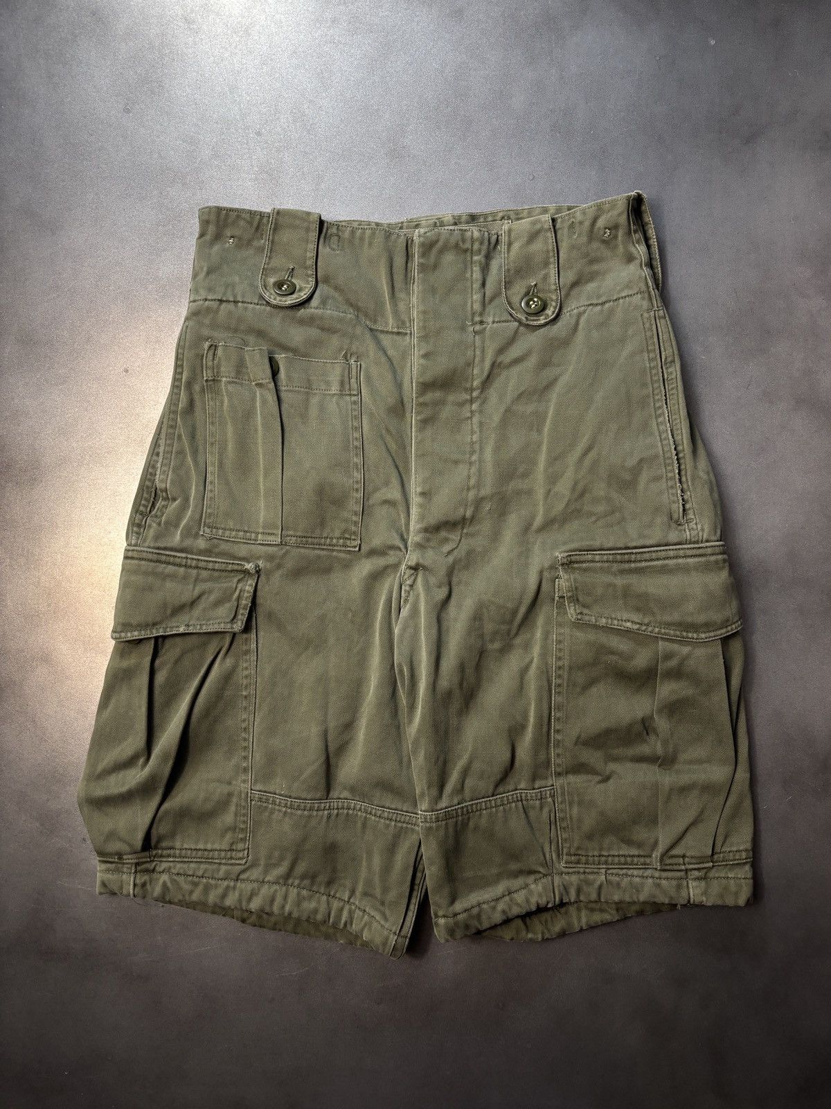 Vintage 1960s Vintage Dutch Military Cargo Shorts Heavy Duty Utility Size US 26 / EU 42 - 14 Thumbnail