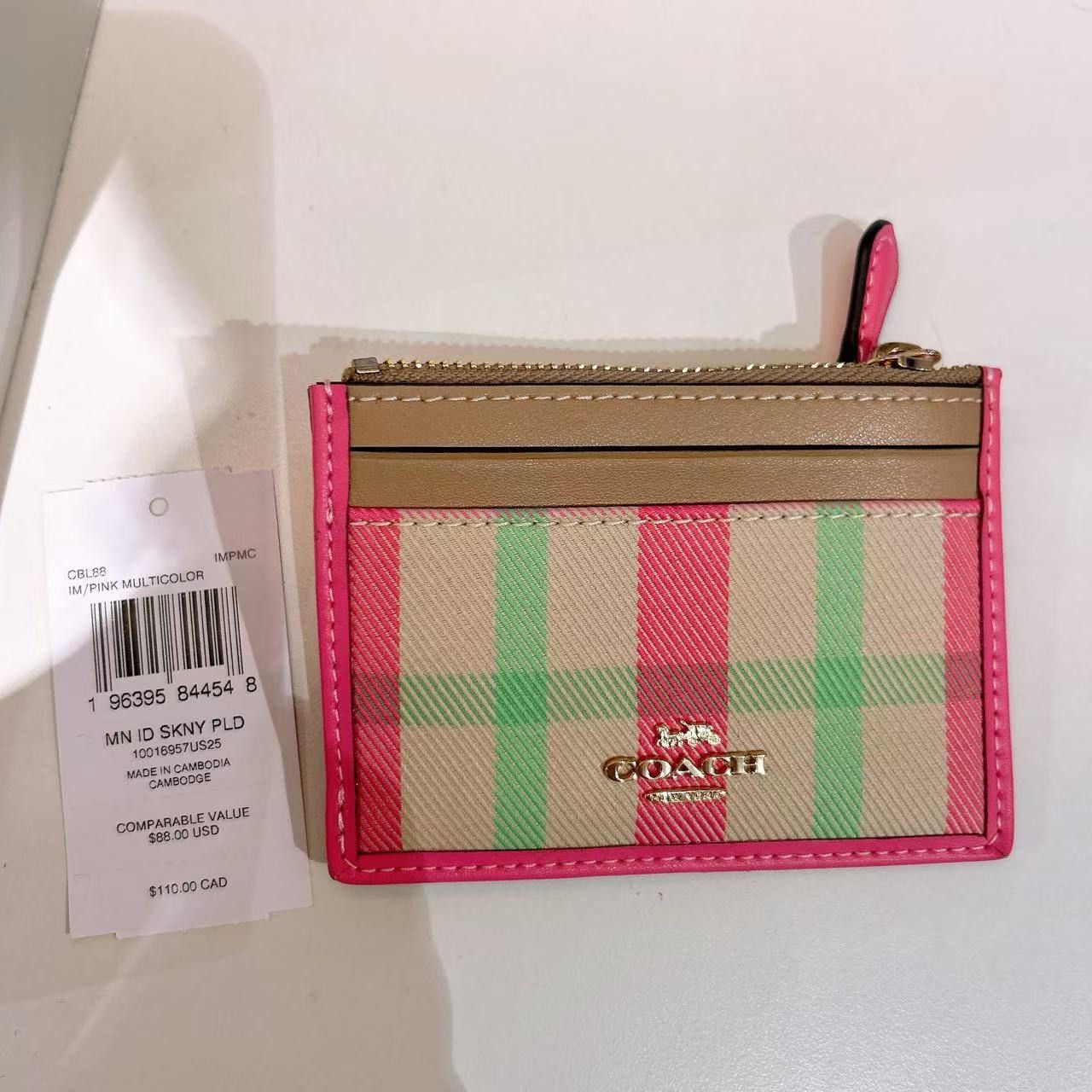 Coach Mini Skinny Id Case With Plaid Print CBL88 Size ONE SIZE - 5 Thumbnail