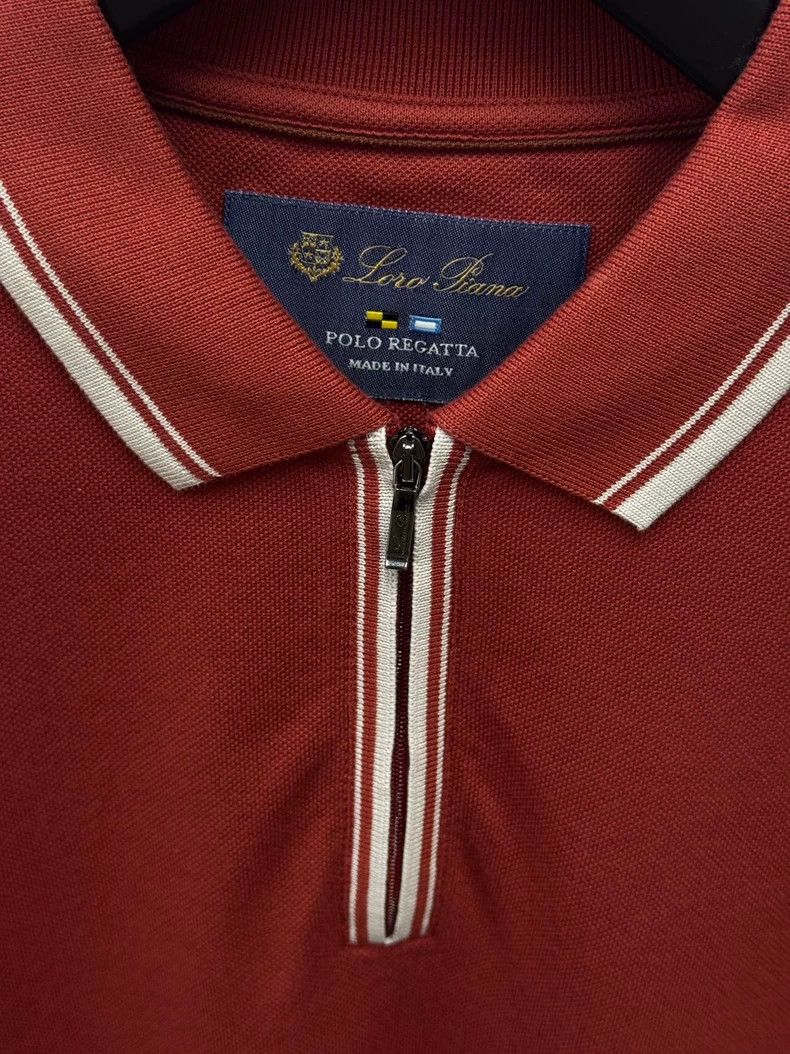Loro Piana LORO PIANA Polo collar classic T-shirt Size US XL / EU 56 / 4 - 4 Thumbnail