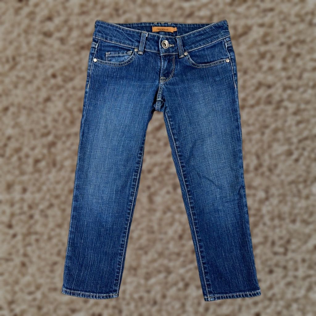 Vintage Arden B Pants 2 Blue Denim Jeans Crop Crapi Cotton Blend Stretch Low Rise Size 26" / US 2 / IT 38 - 1 Thumbnail