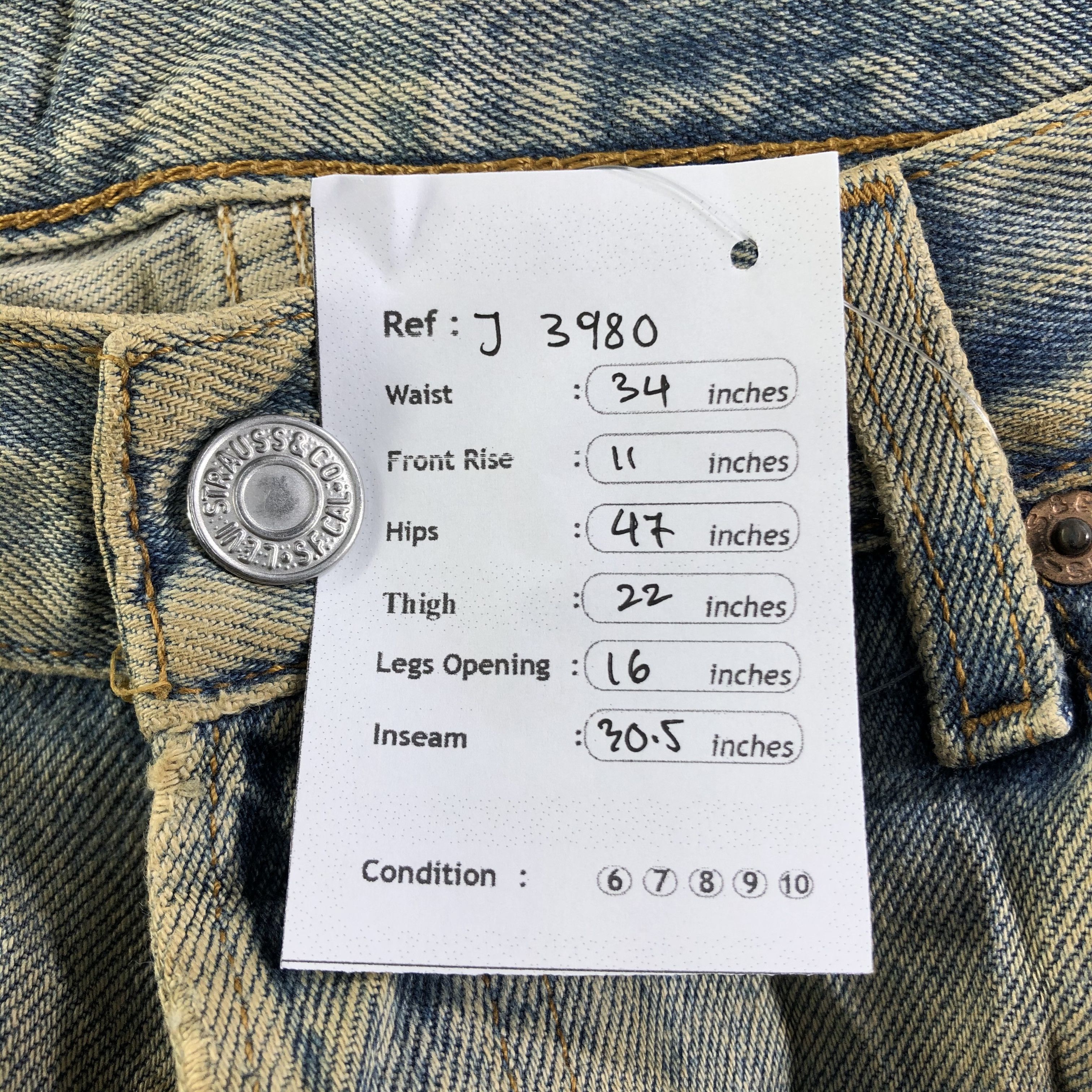 Levi's Vintage 90s Levis 501 Jeans-J3980 Size US 34 / EU 50 - 10 Thumbnail